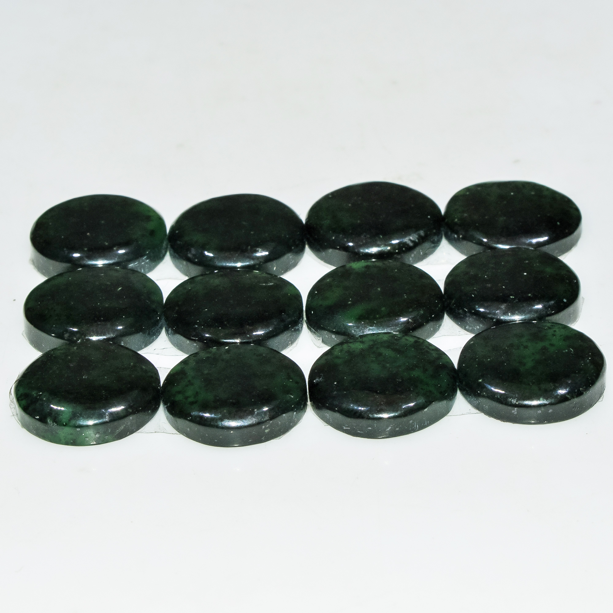 6 Pairs 124 Cts Natural Green Serpentine Loose Cabochon Gemstone Lot 15x15 14x14mm 18240