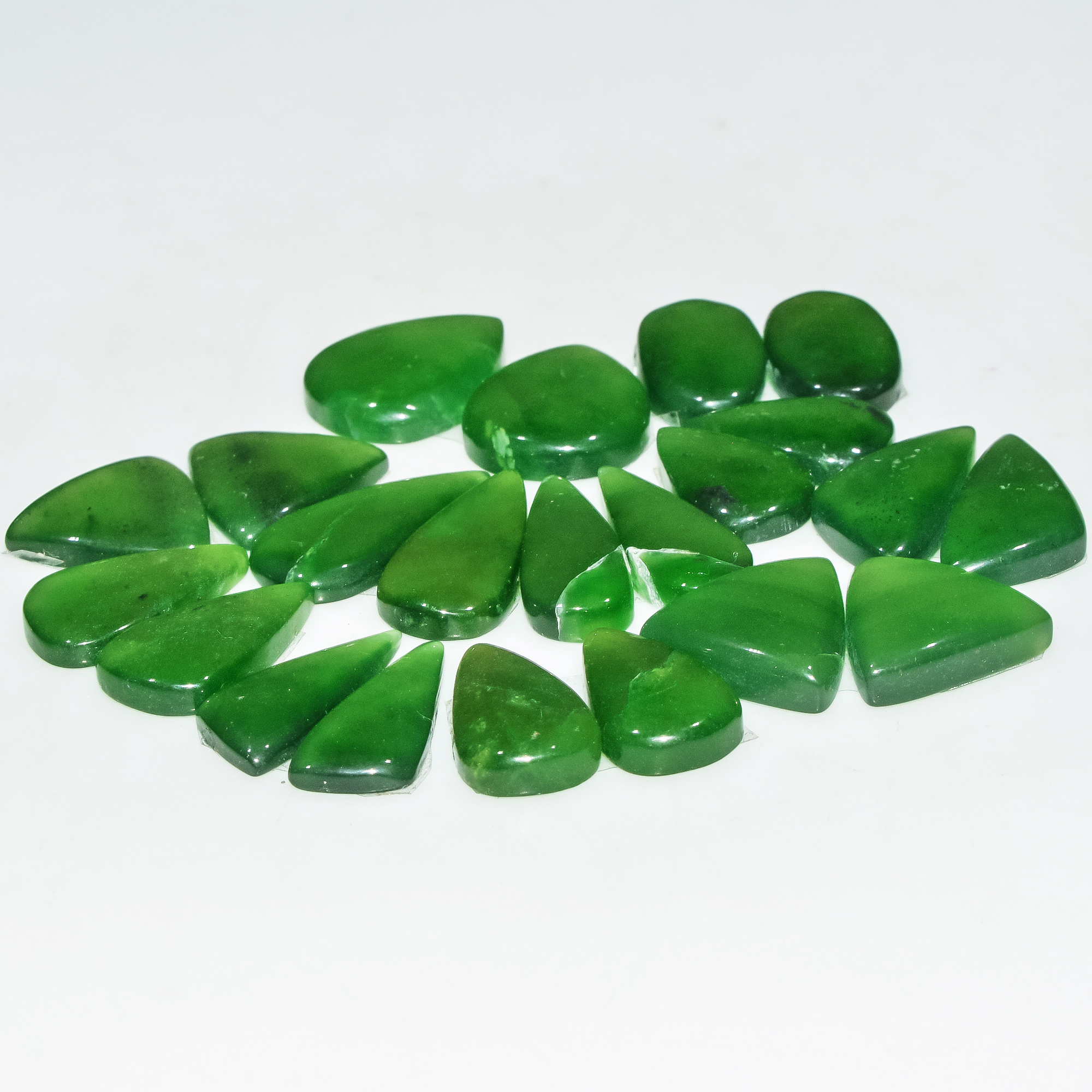 11 Pairs 134 Cts Natural Green Serpentine Loose Cabochon Gemstone Lot 20x9 15x14mm 18241