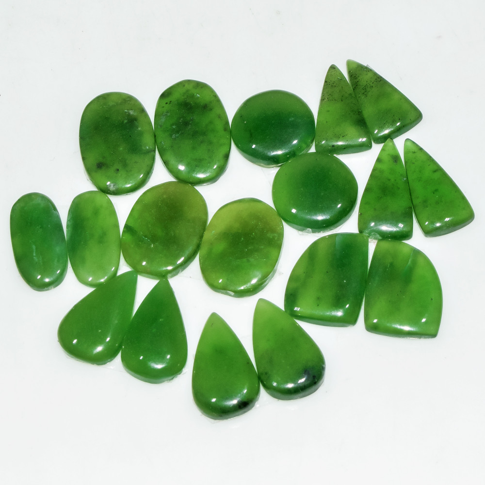 Image of 9 Pairs 103 Cts Natural Green Serpentine Loose Cabochon Gemstone Lot 17x10 11x11mm #18242
