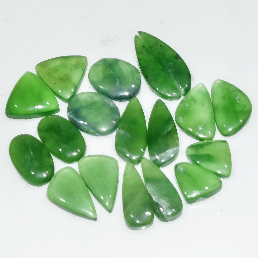 Image of 9 Pairs 87 Cts Natural Green Serpentine Loose Cabochon Gemstone Lot 21x5 12x8mm #18248