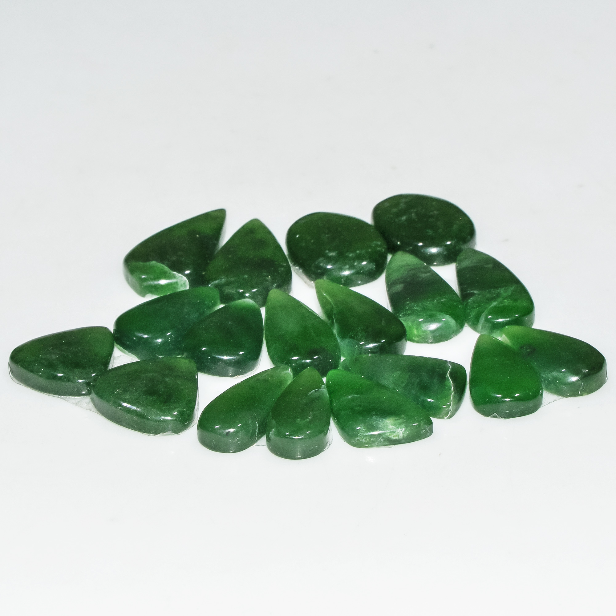 9 Pairs 105 Cts Natural Green Serpentine Loose Cabochon Gemstone Lot 21x10 14x13mm 18256