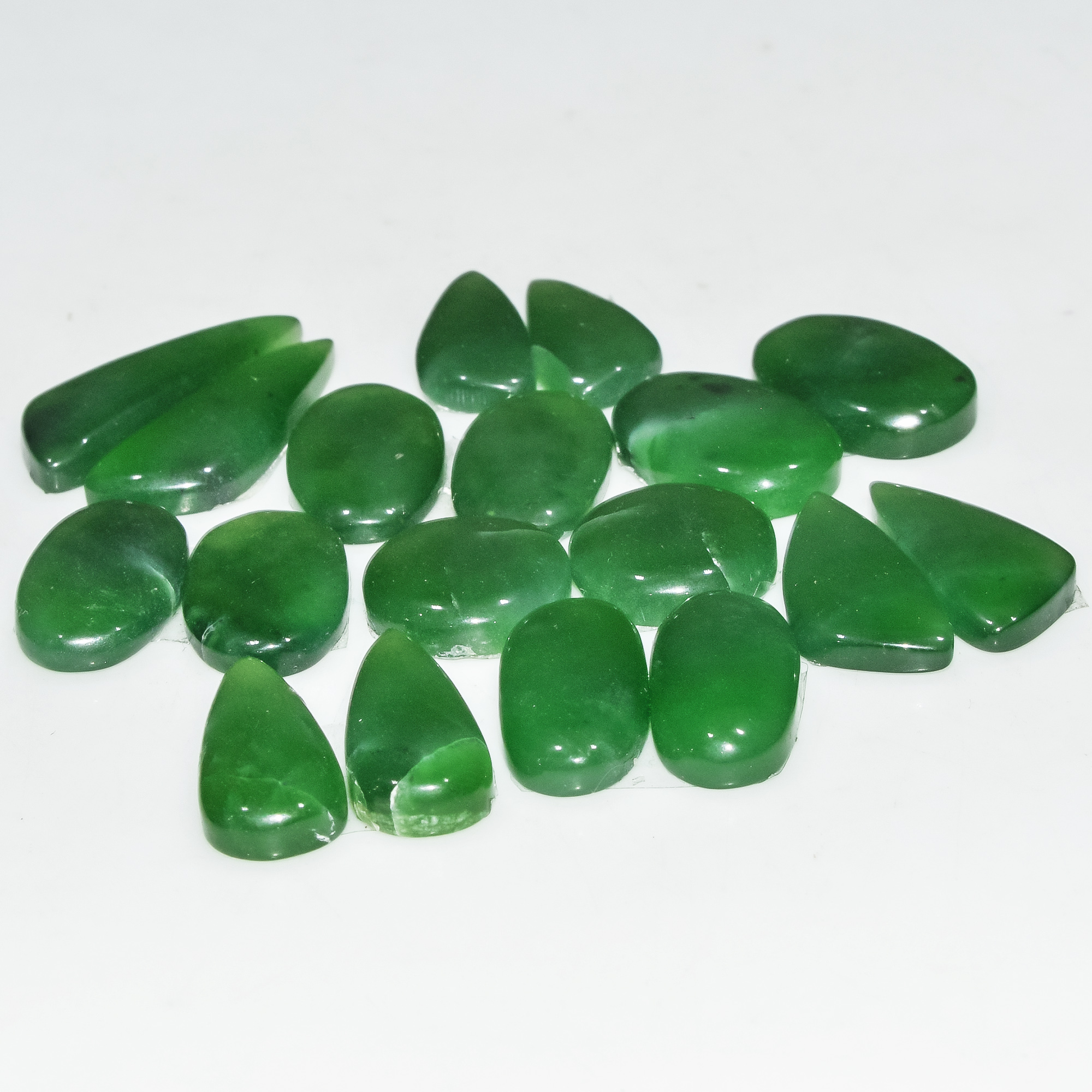 9 Pairs 122 Cts Natural Green Serpentine Gemstone Cabochon Lot For Jewelry Making 25x8 12x12mm 18258