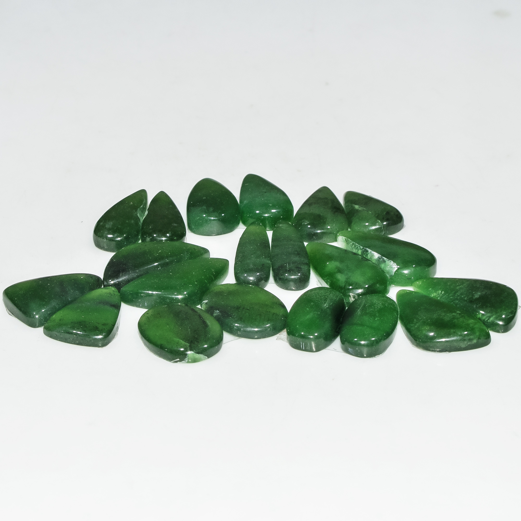 10 Pairs 127 Cts Natural Green Serpentine Gemstone Cabochon Lot For Jewelry Making 20x10 15x8mm 18260