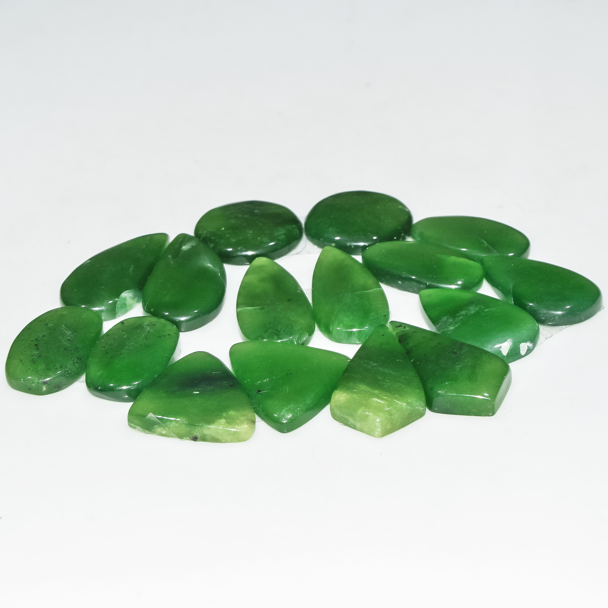 8 Pairs 149 Cts Natural Green Serpentine Gemstone Cabochon Lot For Jewelry Making 25x10 15x15mm 18266