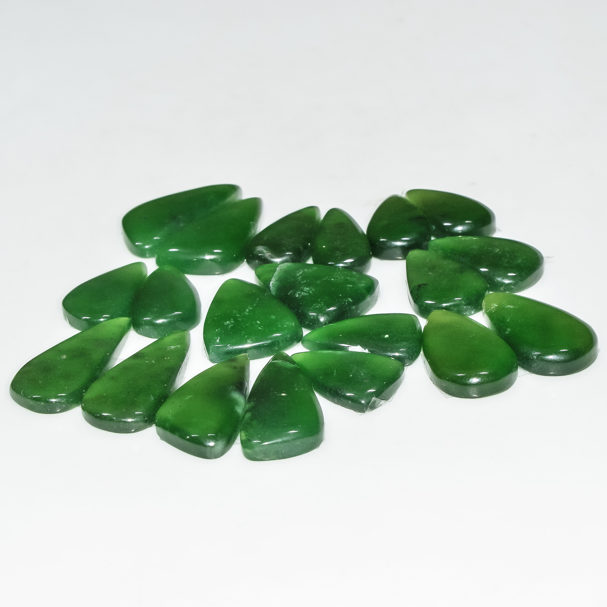 10 Pairs 137 Cts Natural Green Serpentine Gemstone Cabochon Lot For Jewelry Making 22x10 15x10mm 18271