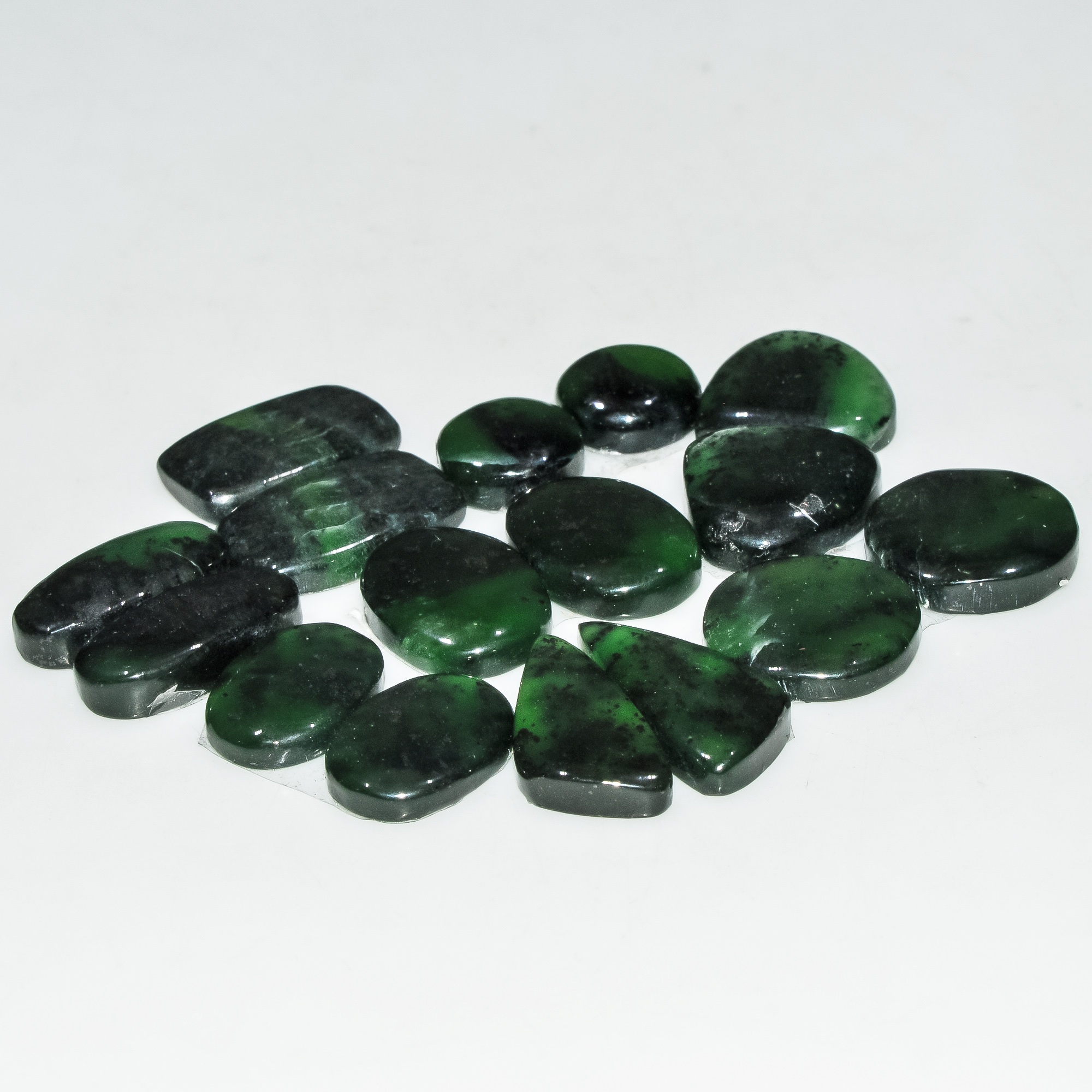 8 Pairs 125 Cts Natural Green Serpentine Gemstone Cabochon Lot For Jewelry Making 20x9 10x10mm 18272