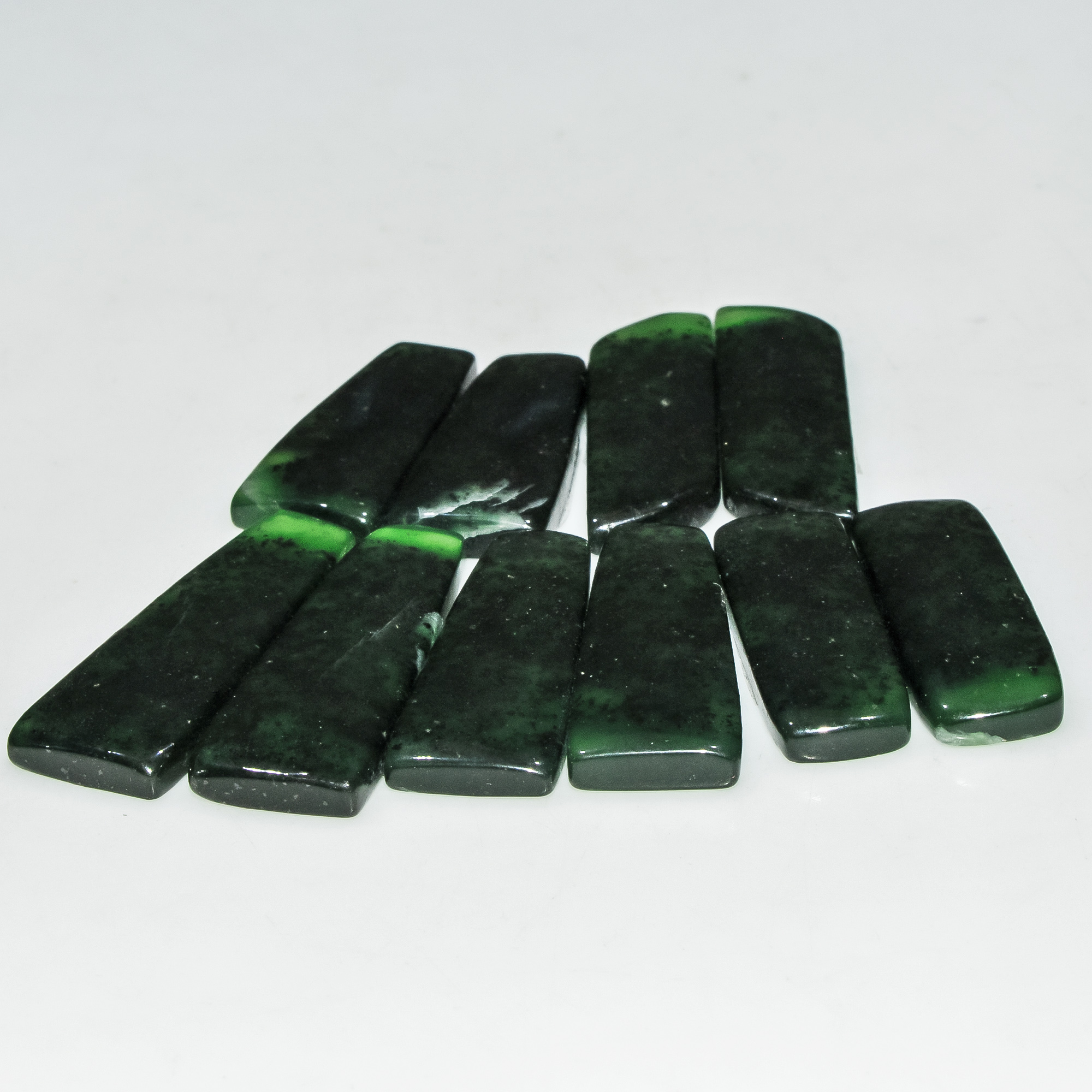 5 Pairs 152 Cts Natural Green Serpentine Gemstone Cabochon Lot For Jewelry Making 31x10 25x10mm 18274