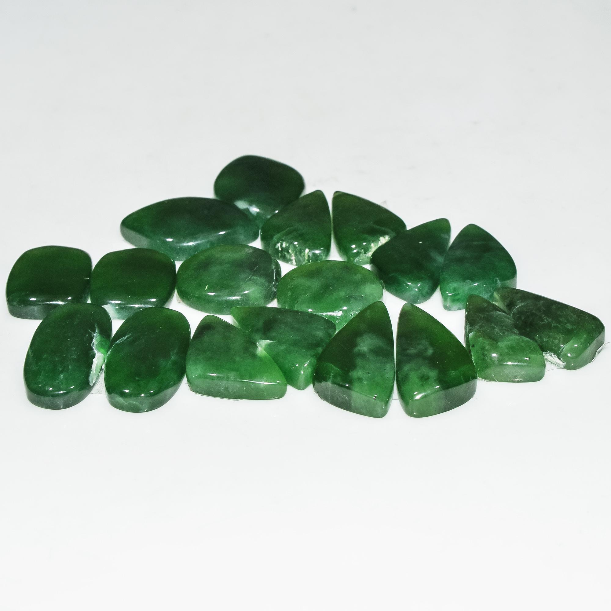 9 Pairs 150 Cts Green Serpentine Loose Cabochon Natural Matching Pairs Semi-Precious Gemstones 24x10 14x14mm 18292