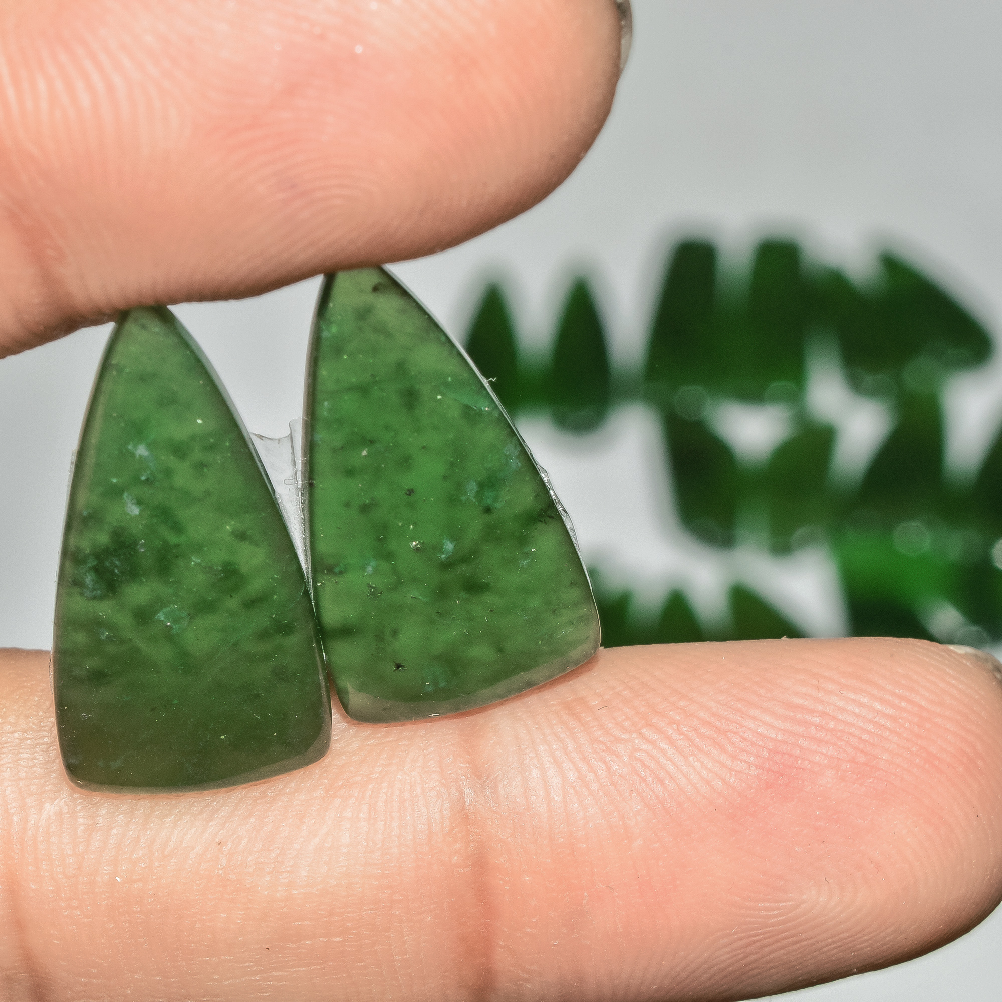 9 Pairs 174 Cts Green Serpentine Loose Cabochon Natural Matching Pairs Semi-Precious Gemstones 27x10 21x9mm 18297