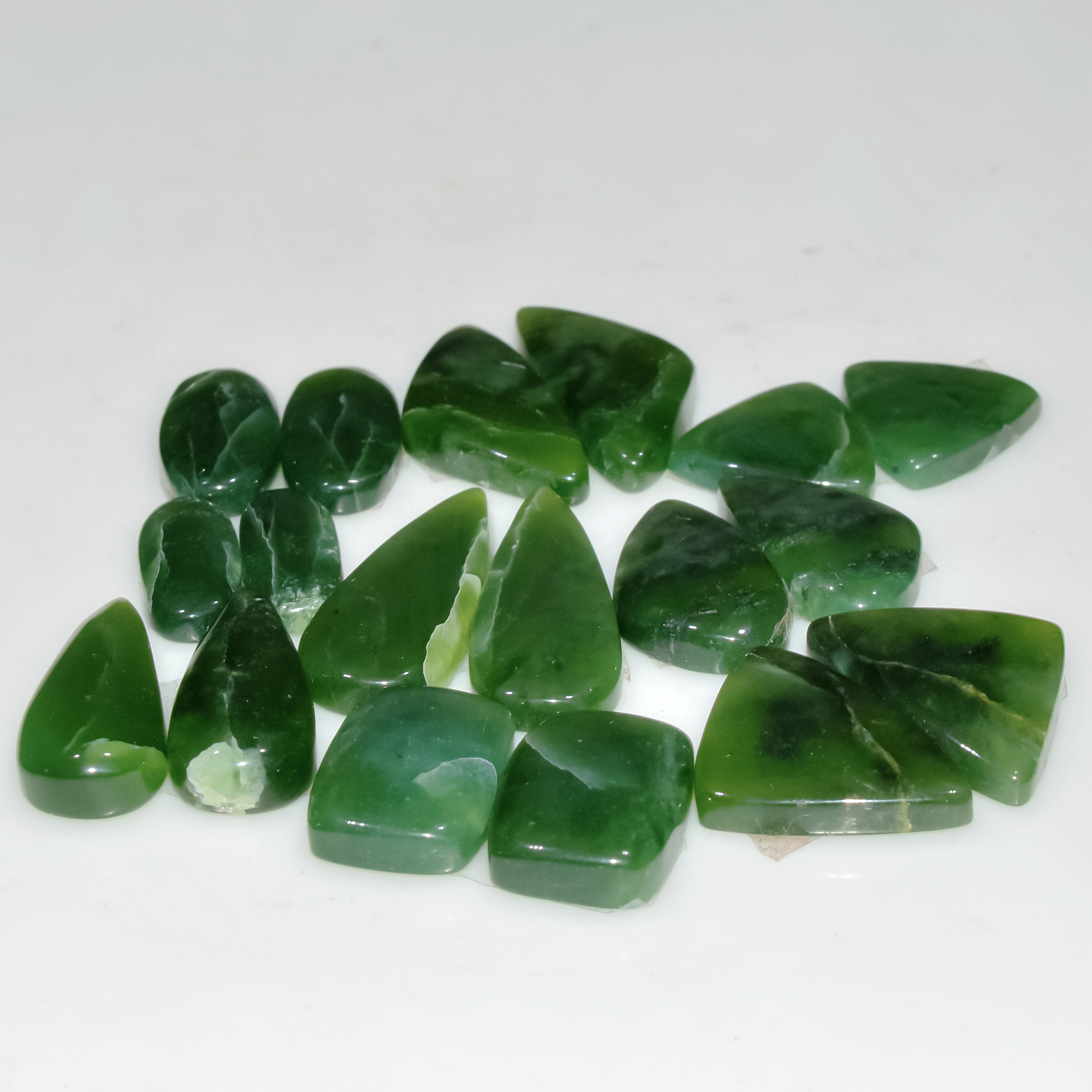 9 Pairs 135Cts Natural Green Serpentine Loose Cabochon Mixed Shapes and Size Lot 25x10 14x5mm 18302