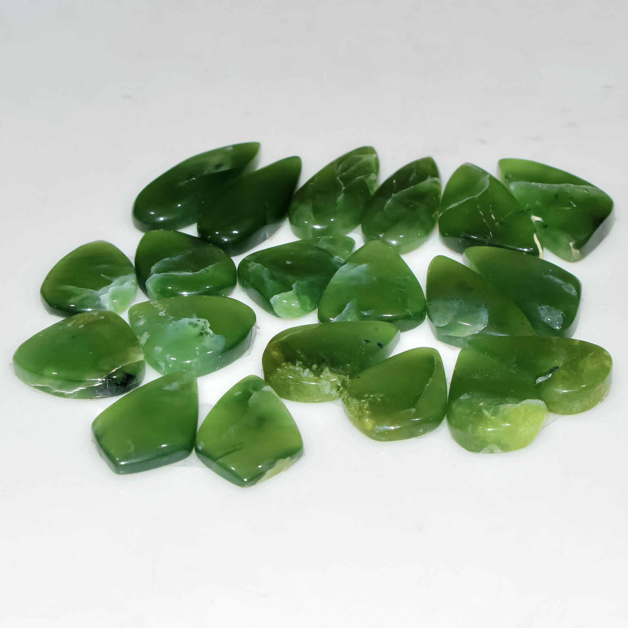 10 Pairs 151Cts Natural Green Serpentine Loose Cabochon Mixed Shapes and Size Lot 24x9 16x10mm 18309
