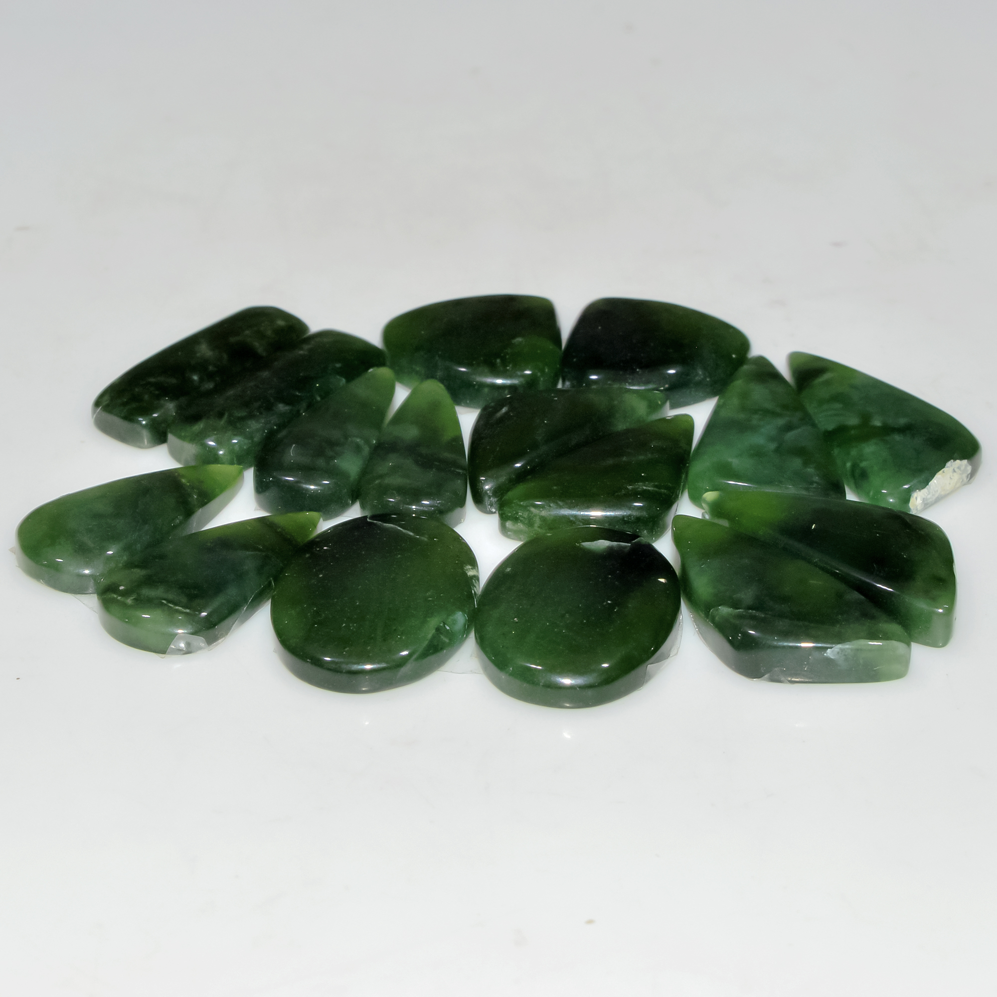 8 Pairs 155Cts Natural Green Serpentine Loose Cabochon Mixed Shapes and Size Lot 25x10 15x15mm 18310