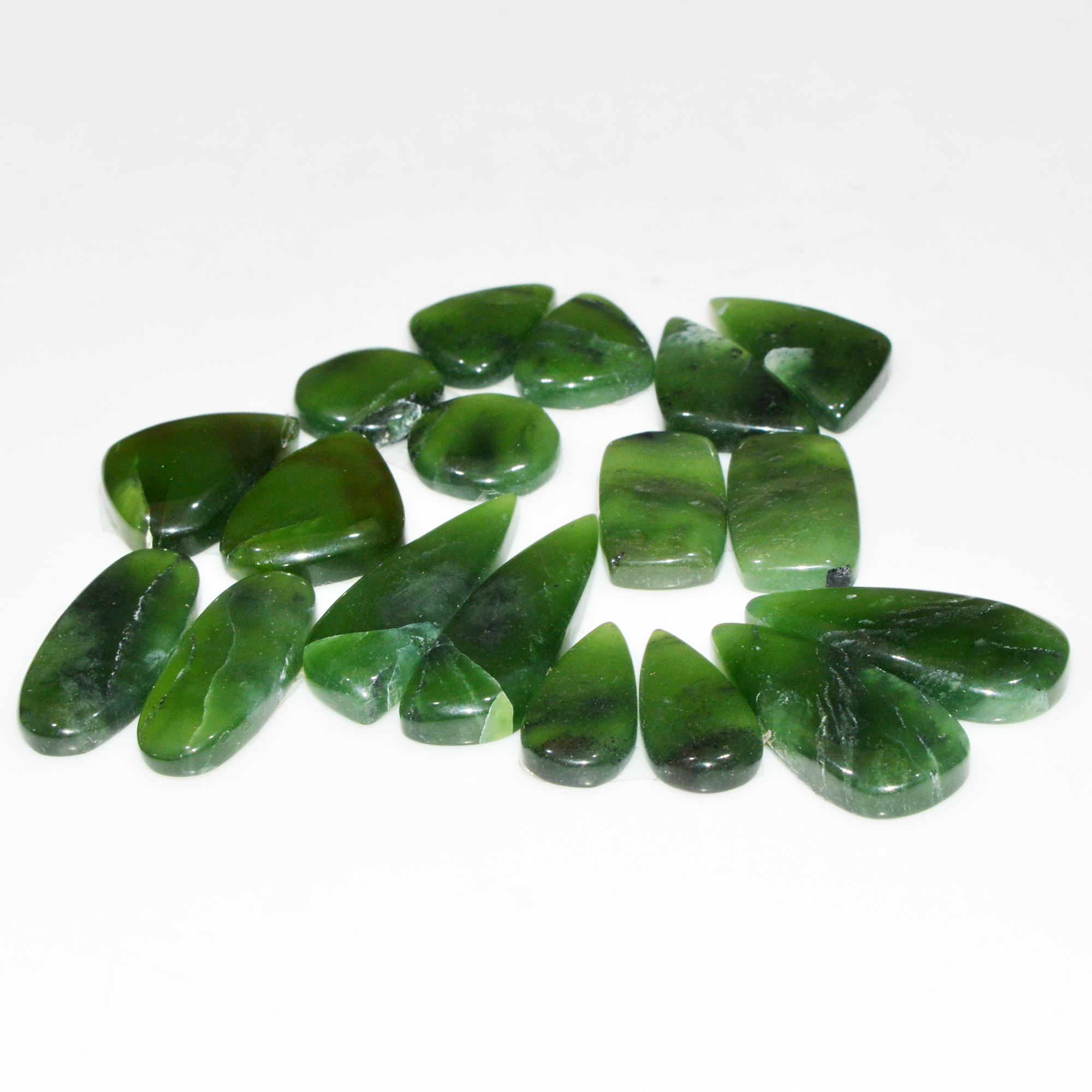 9 Pairs 159 Cts Natural Green Serpentine Loose Cabochon Mixed Shapes and Size Lot 30x9 11x11mm 18314