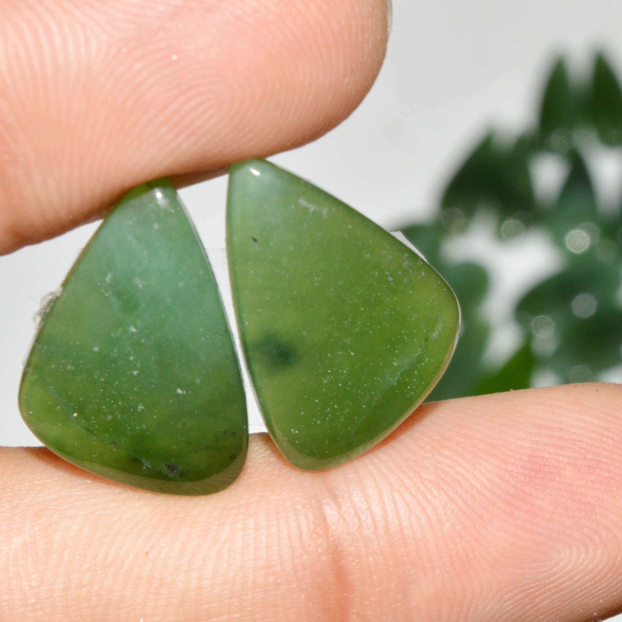 9 Pairs 153 Cts Natural Green Serpentine Loose Cabochon Mixed Shapes and Size Lot 25x9 20x10mm 18319