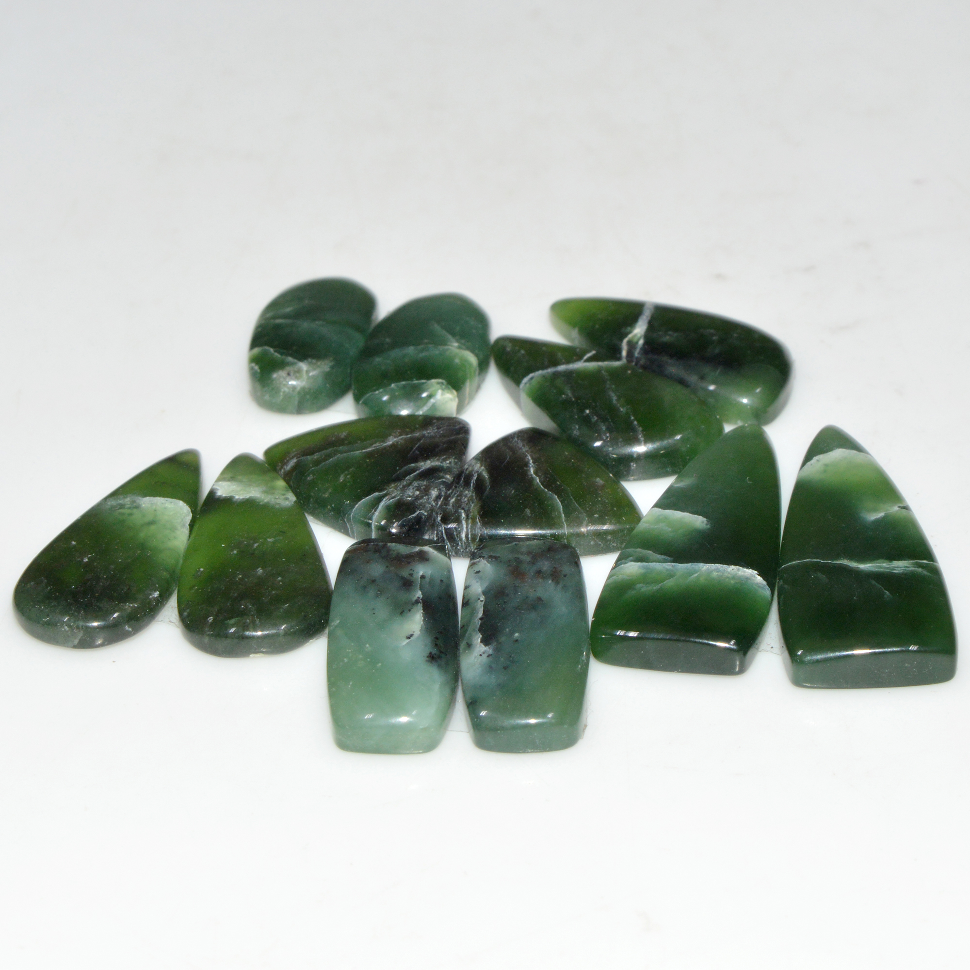 6 Pairs 127 Cts Natural Serpentine Flat Back Loose Gemstone For Crystal Healing And Reiki  31x11 15x15mm 18320