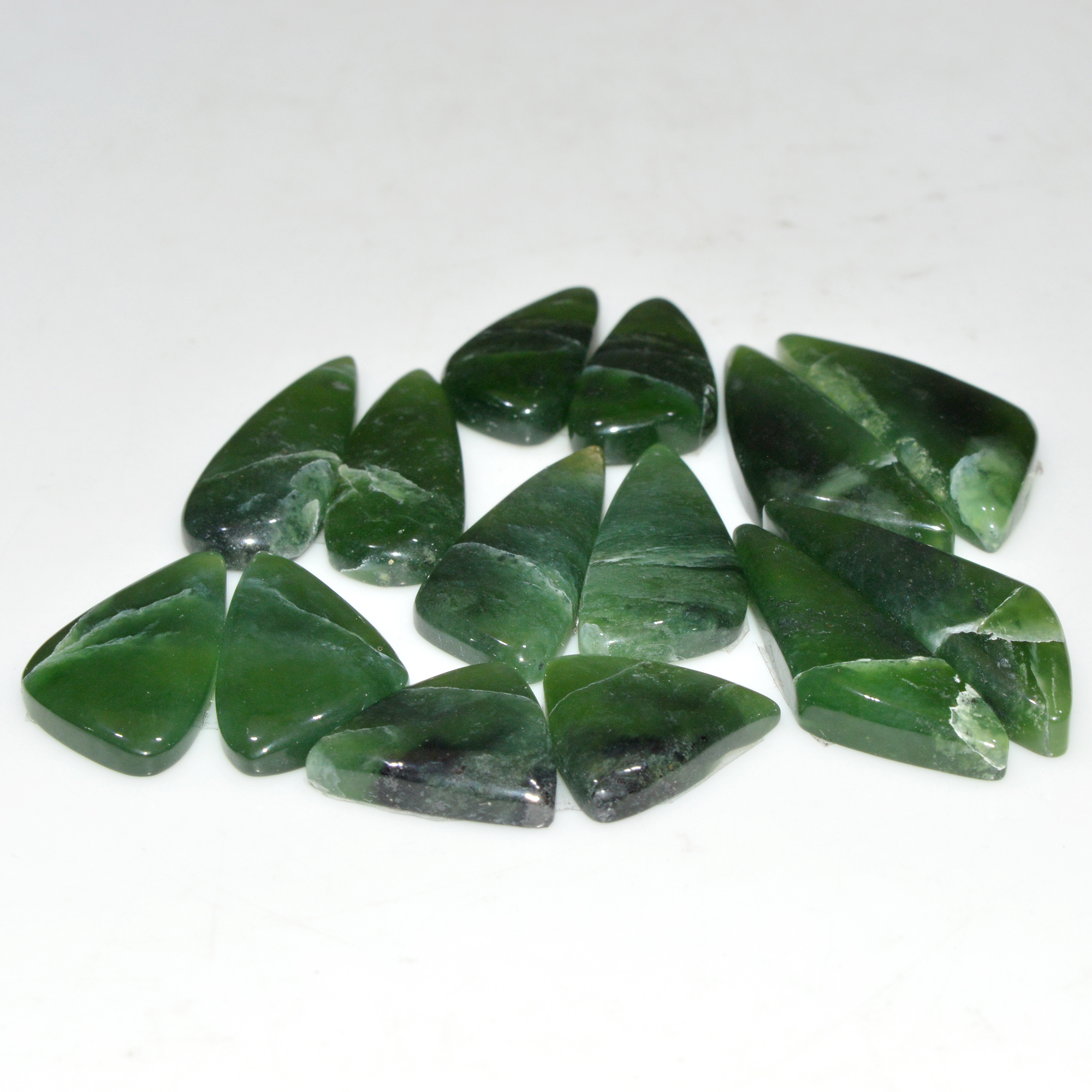 7 Pairs 144 Cts Natural Serpentine Flat Back Loose Gemstone For Crystal Healing And Reiki 30x10 15x14mm 18321