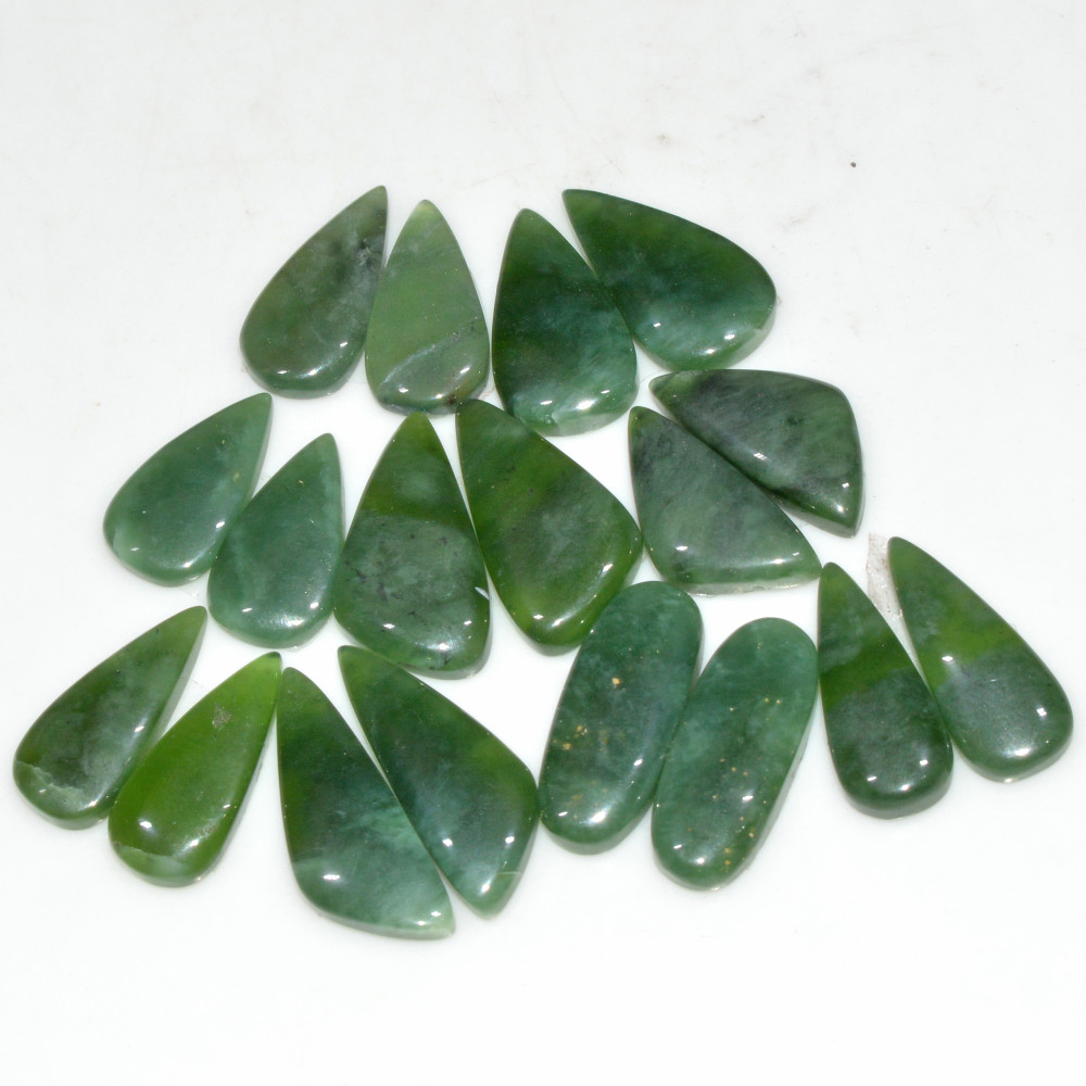 Image of 9 Pairs 137 Cts Natural Serpentine Flat Back Loose Gemstone For Crystal Healing And Reiki  25x10 20x10mm #18322