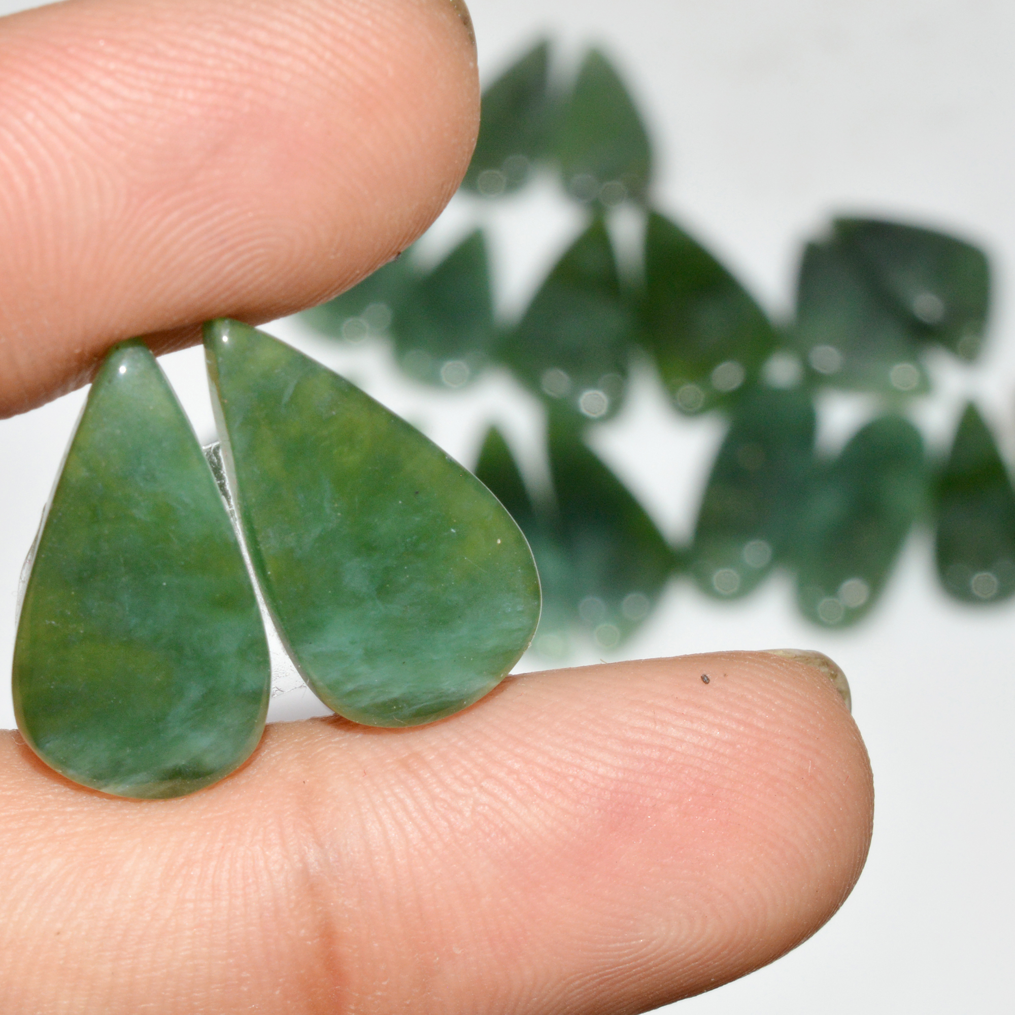 9 Pairs 137 Cts Natural Serpentine Flat Back Loose Gemstone For Crystal Healing And Reiki  25x10 20x10mm 18322