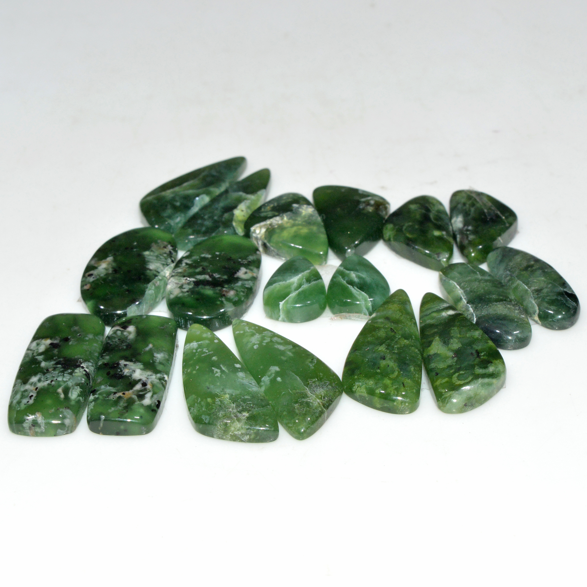 9 Pairs 140 Cts Natural Serpentine Flat Back Loose Gemstone For Crystal Healing And Reiki  25x9 14x8mm 18323