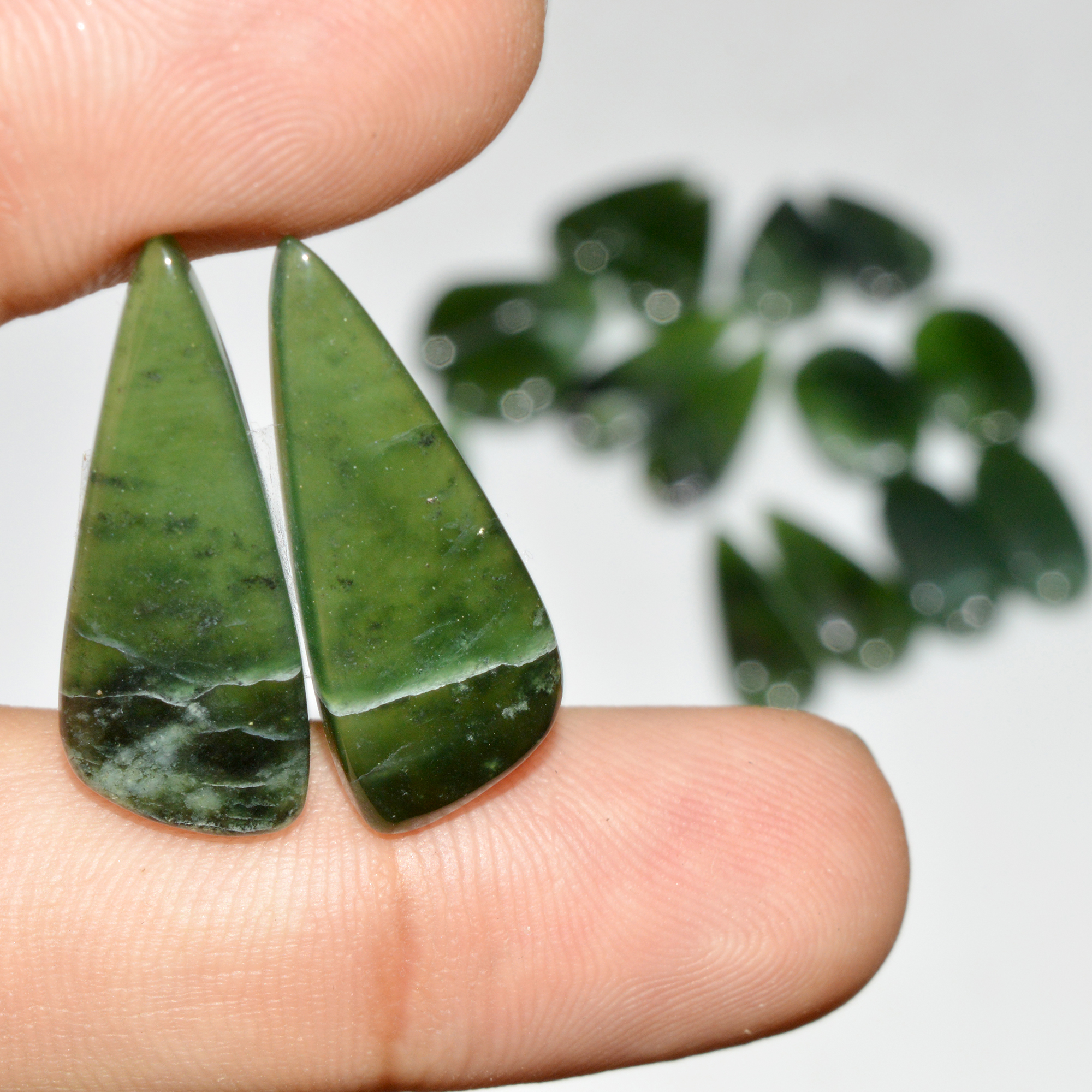 9 Pairs 139 Cts Natural Serpentine Flat Back Loose Gemstone For Crystal Healing And Reiki 27x10 16x10mm 18326