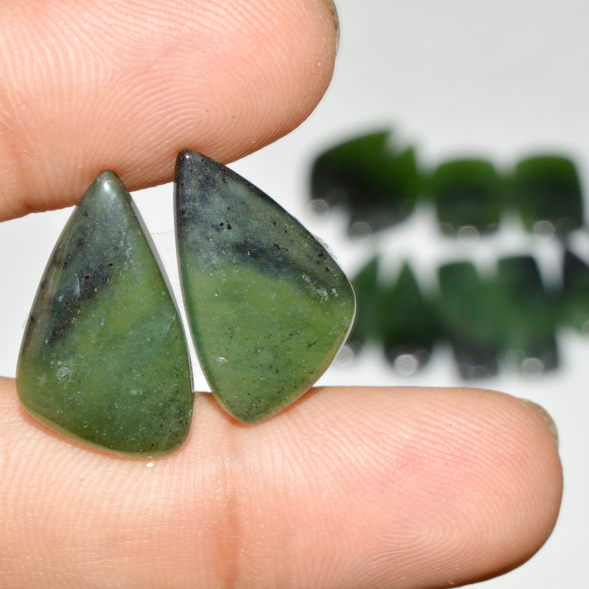 6 Pairs 125 Cts Natural Serpentine Flat Back Loose Gemstone For Crystal Healing And Reiki 25x10 19x14mm 18328