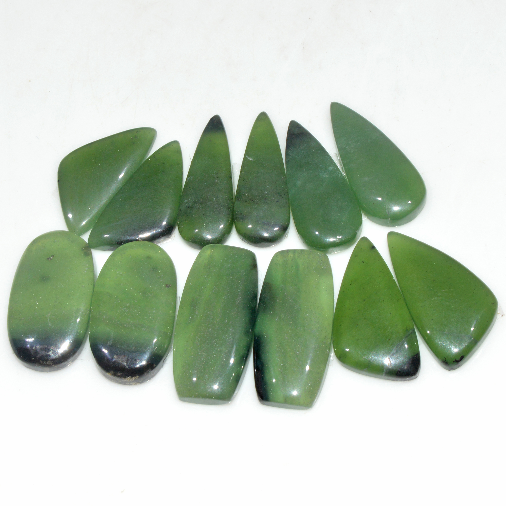 6 Pairs 126 Cts Natural Serpentine Flat Back Loose Gemstone For Crystal Healing And Reiki 24x10 20x10mm 18331