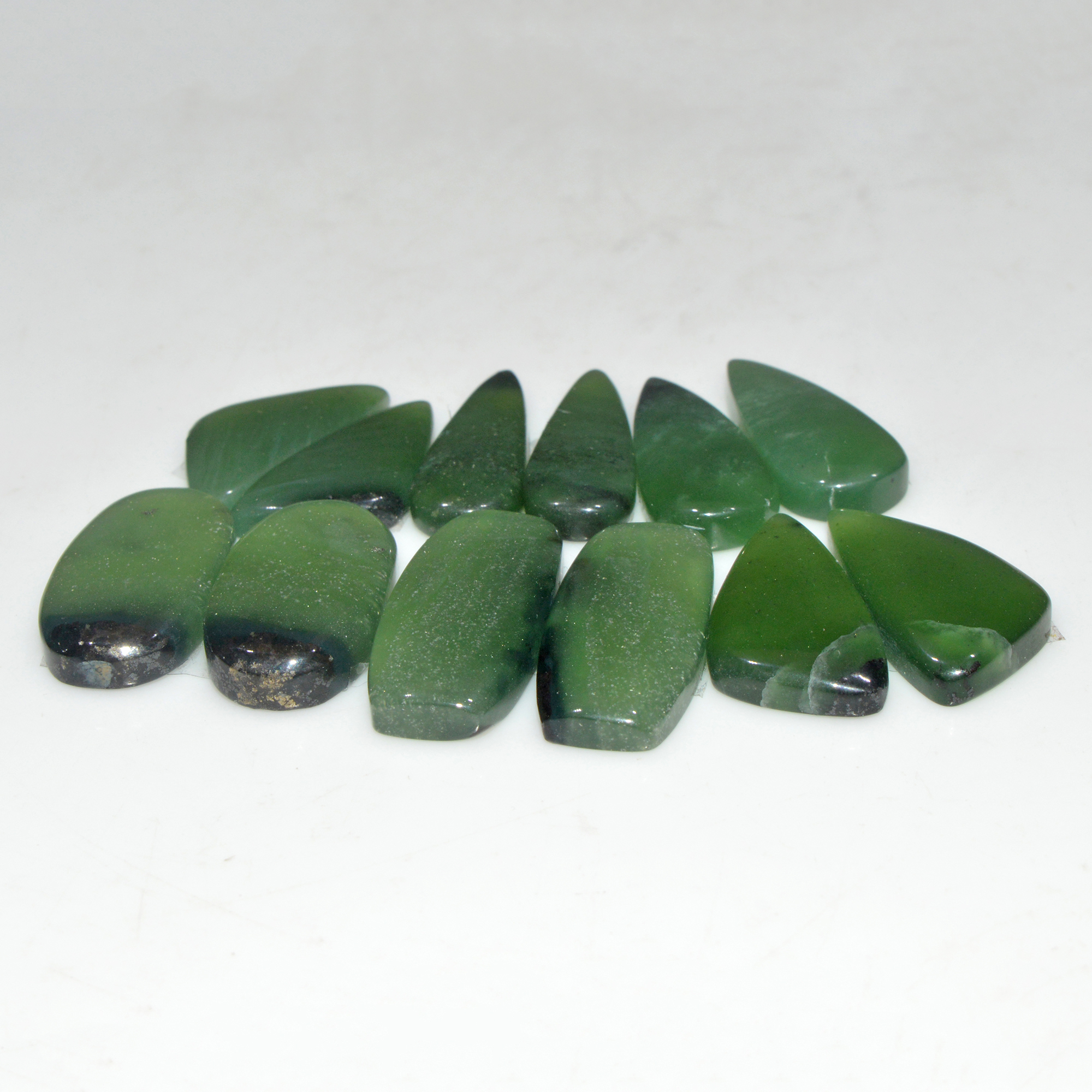 6 Pairs 126 Cts Natural Serpentine Flat Back Loose Gemstone For Crystal Healing And Reiki 24x10 20x10mm 18331