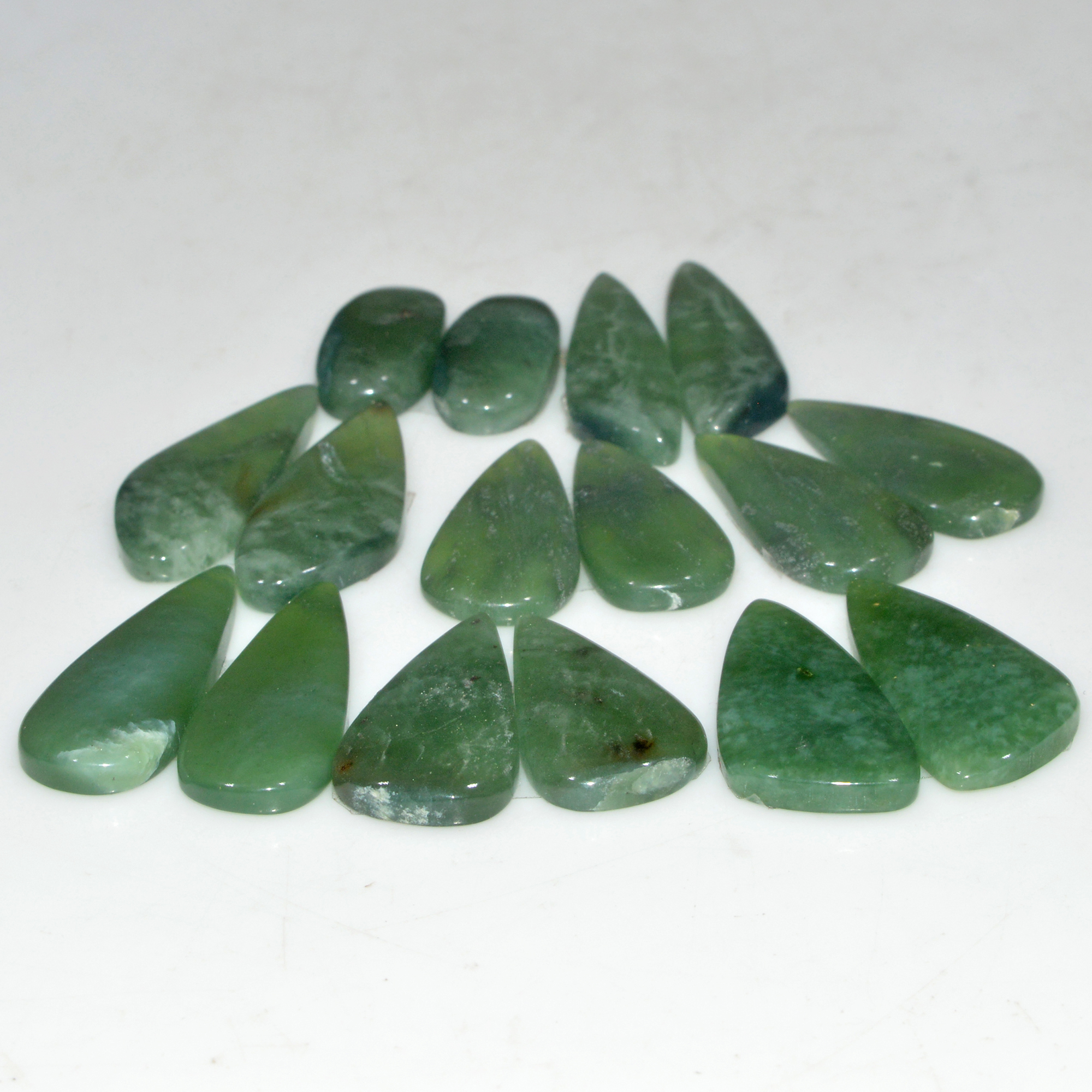 8 Pairs 120 Cts Natural Serpentine Flat Back Loose Gemstone For Crystal Healing And Reiki 25x10 15x8mm 18332