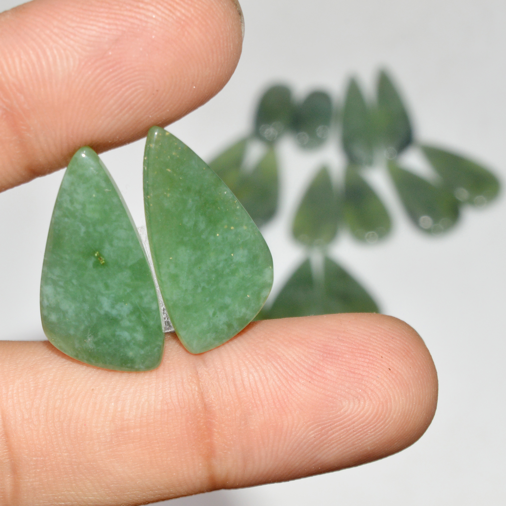 8 Pairs 120 Cts Natural Serpentine Flat Back Loose Gemstone For Crystal Healing And Reiki 25x10 15x8mm 18332