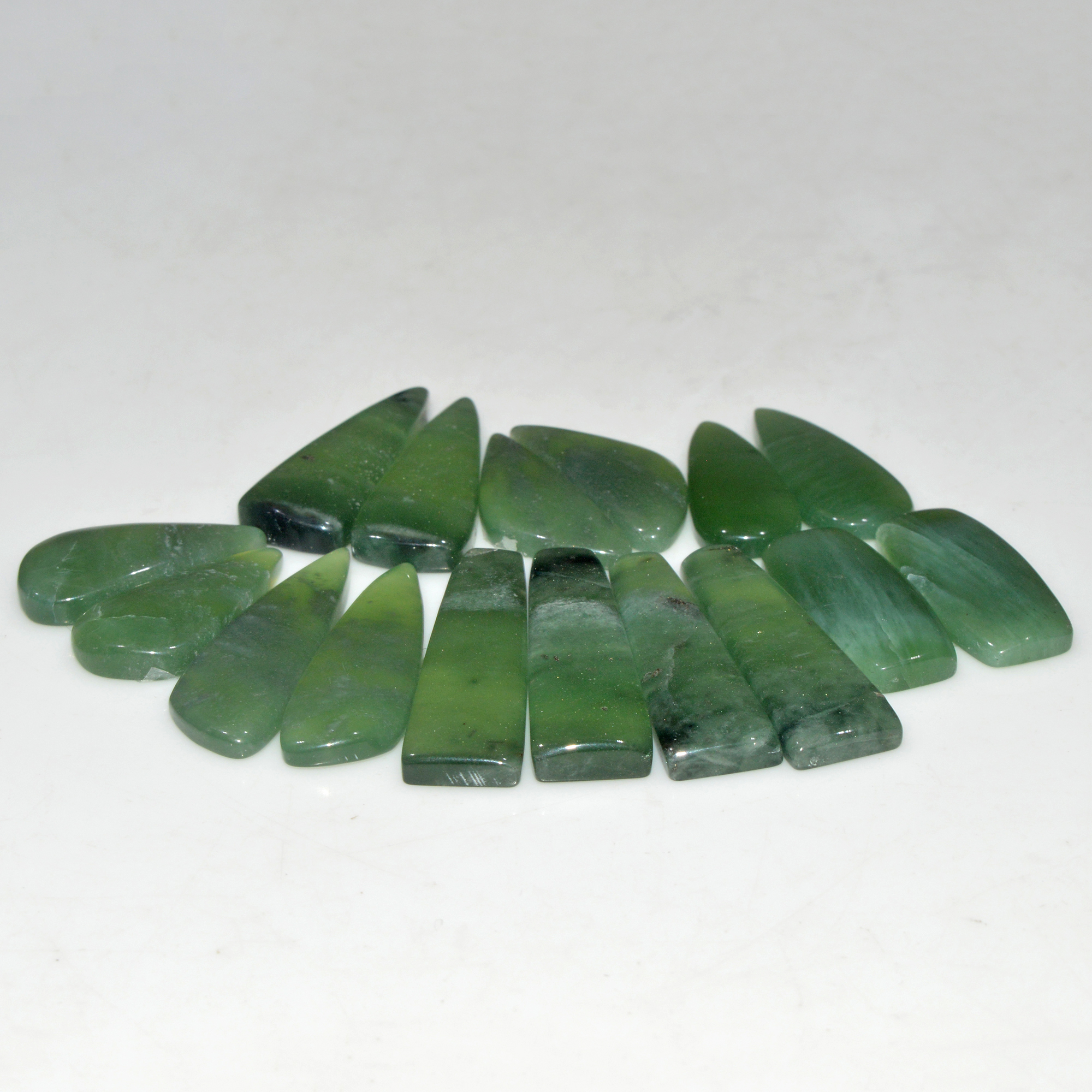 8 Pairs 157 Cts Natural Serpentine Flat Back Loose Gemstone For Crystal Healing And Reiki 30x10 21x10mm 18334