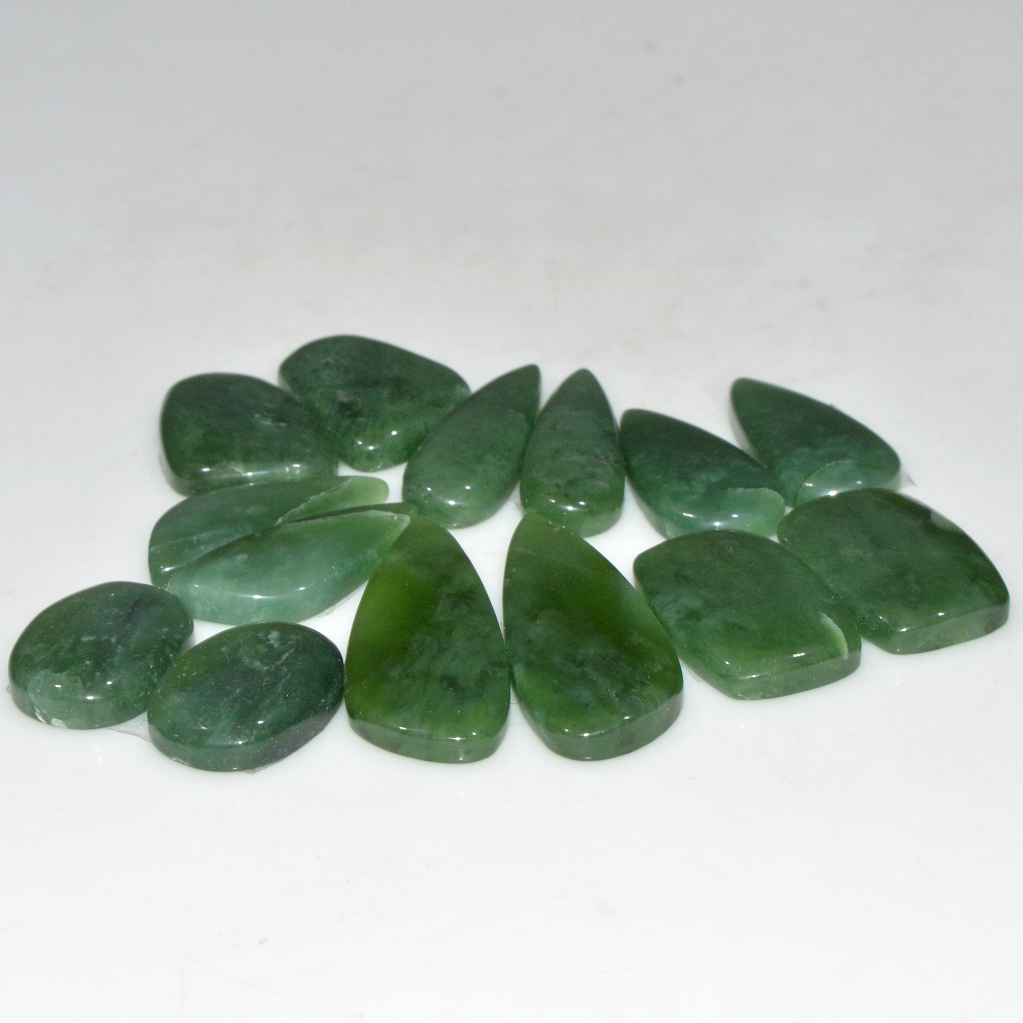 7 Pairs  142 Cts Natural Serpentine Flat Back Loose Gemstone For Crystal Healing And Reiki 32x10 15x11mm 18335