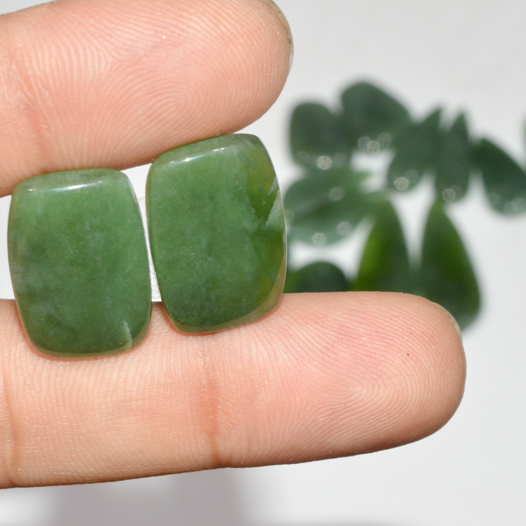 7 Pairs 142 Cts Natural Serpentine Flat Back Loose Gemstone For Crystal Healing And Reiki 32x10 15x11mm 18335