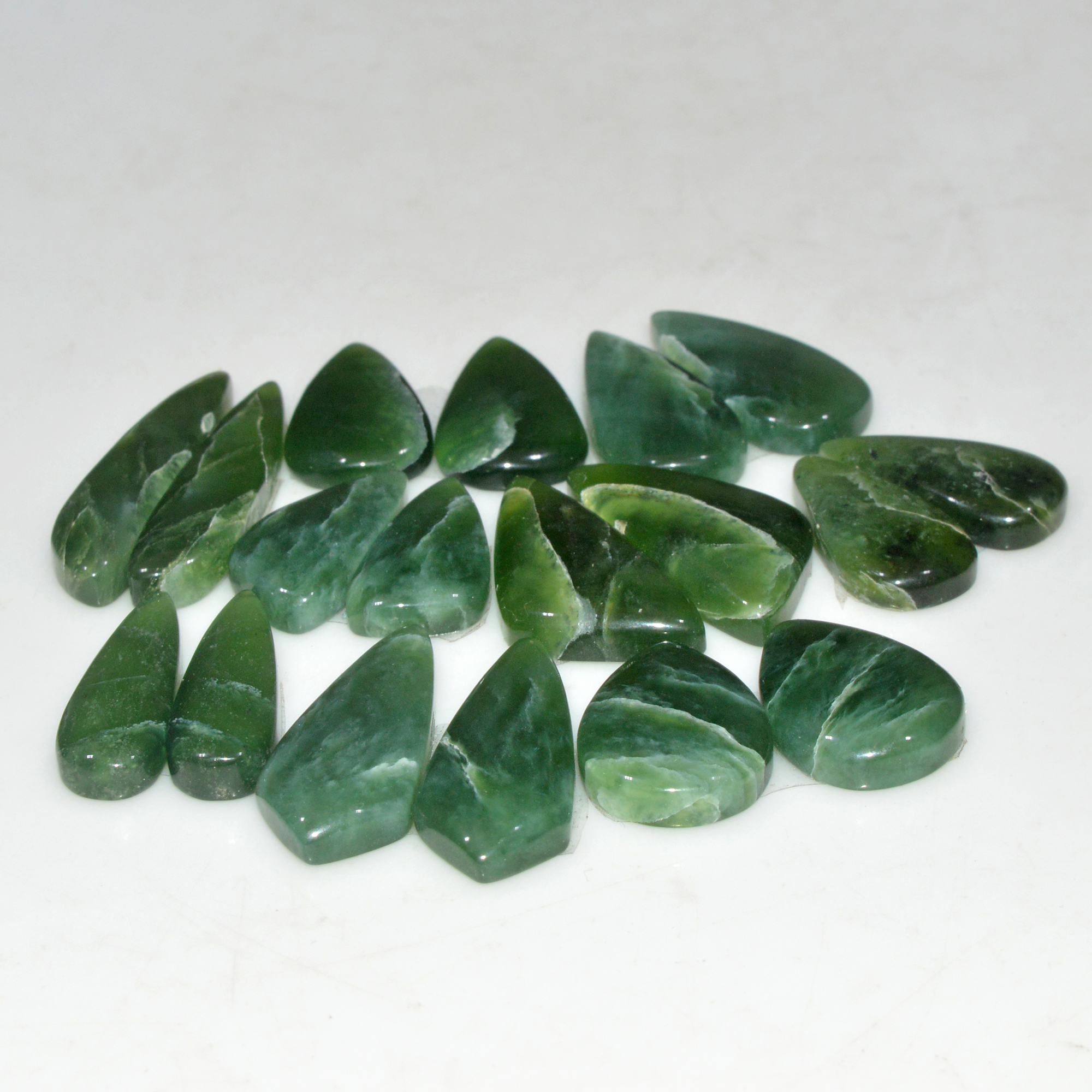 9 Pairs 148 Cts Natural Serpentine Flat Back Loose Gemstone For Crystal Healing And Reiki 29x5 18x12mm 18337