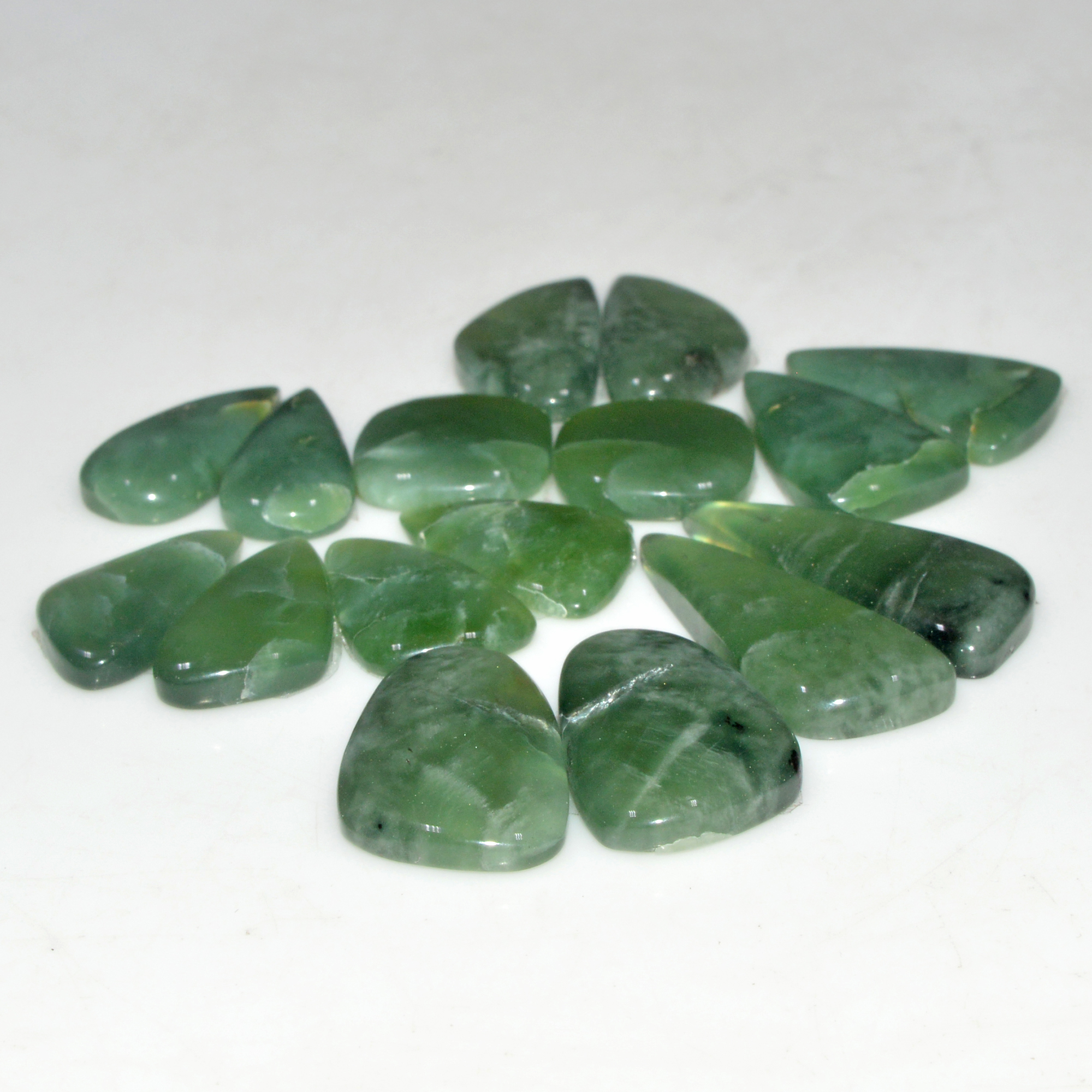 8 Pairs 141 Cts Natural Serpentine Flat Back Loose Gemstone For Crystal Healing And Reiki 29x10 14x14mm 18338