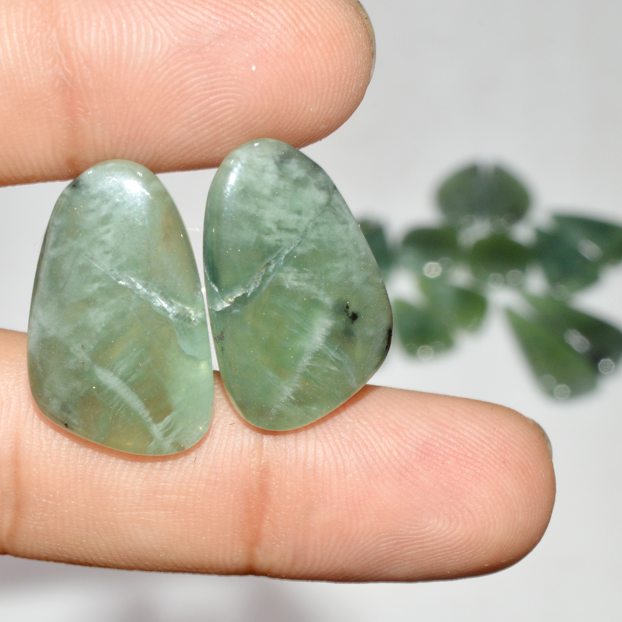 8 Pairs 141 Cts Natural Serpentine Flat Back Loose Gemstone For Crystal Healing And Reiki 29x10 14x14mm 18338