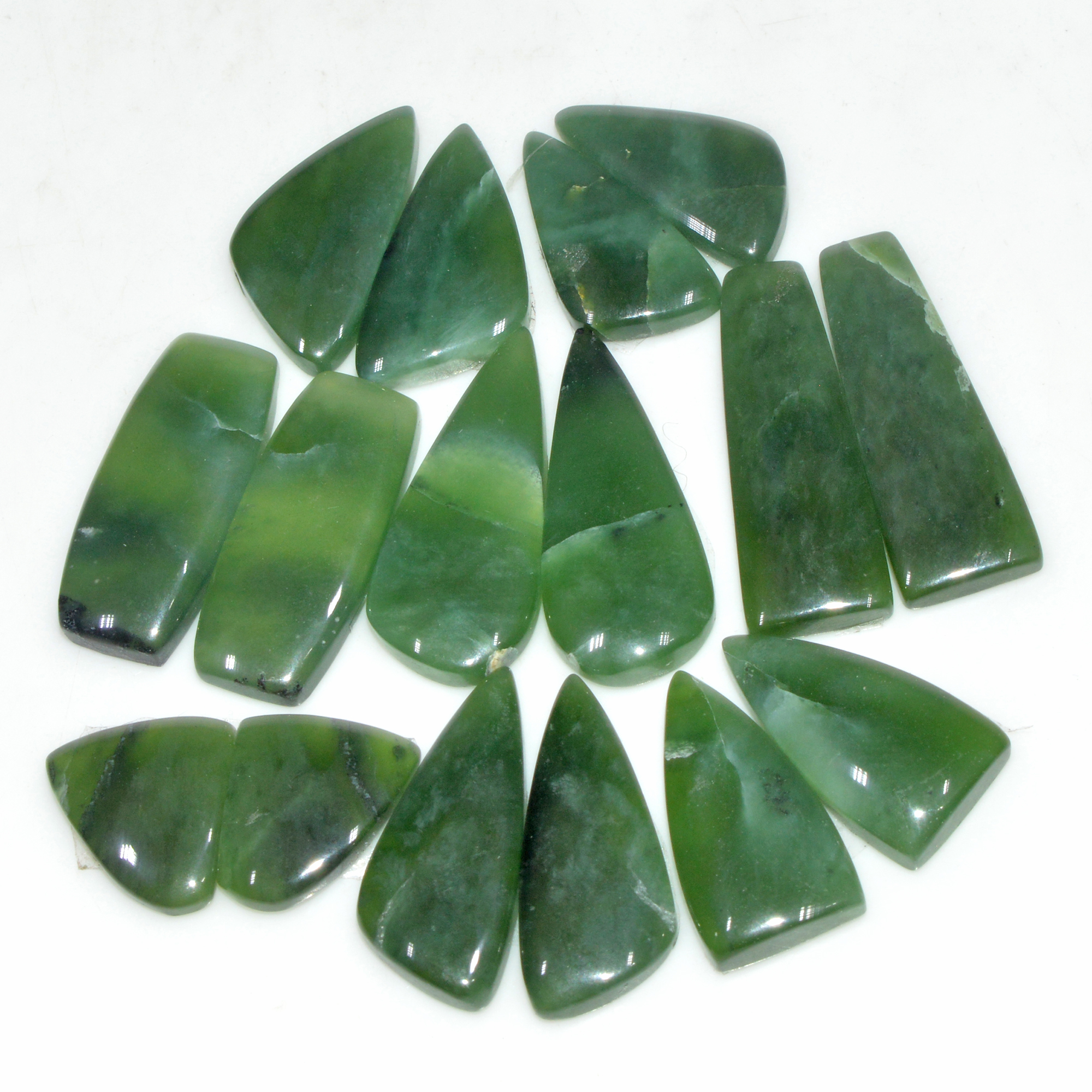 8 Pairs 174 Cts Natural Serpentine Flat Back Loose Gemstone For Crystal Healing And Reiki 30x10 14x13mm 18339