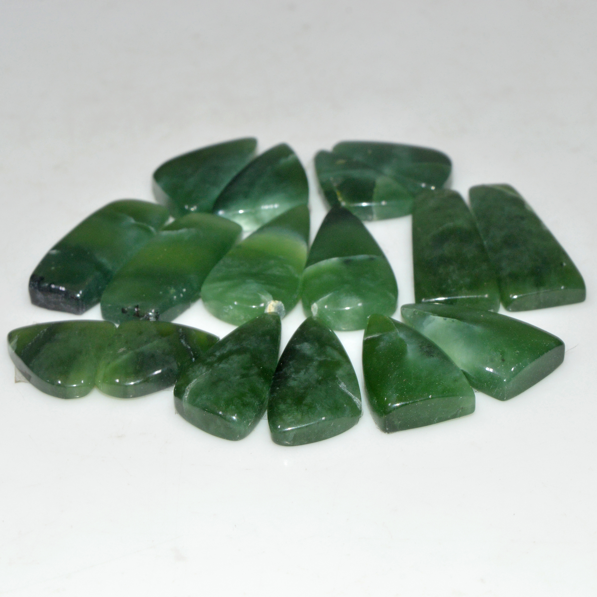 8 Pairs 174 Cts Natural Serpentine Flat Back Loose Gemstone For Crystal Healing And Reiki 30x10 14x13mm 18339