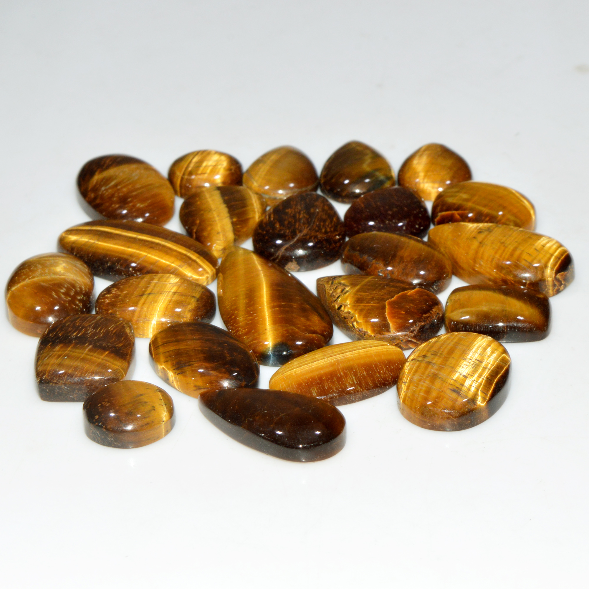 23 Pcs 442 Cts Natural Tiger Eye Cabochon Jewelry Making Gemstone Lot 40x15 13x13mm 18356