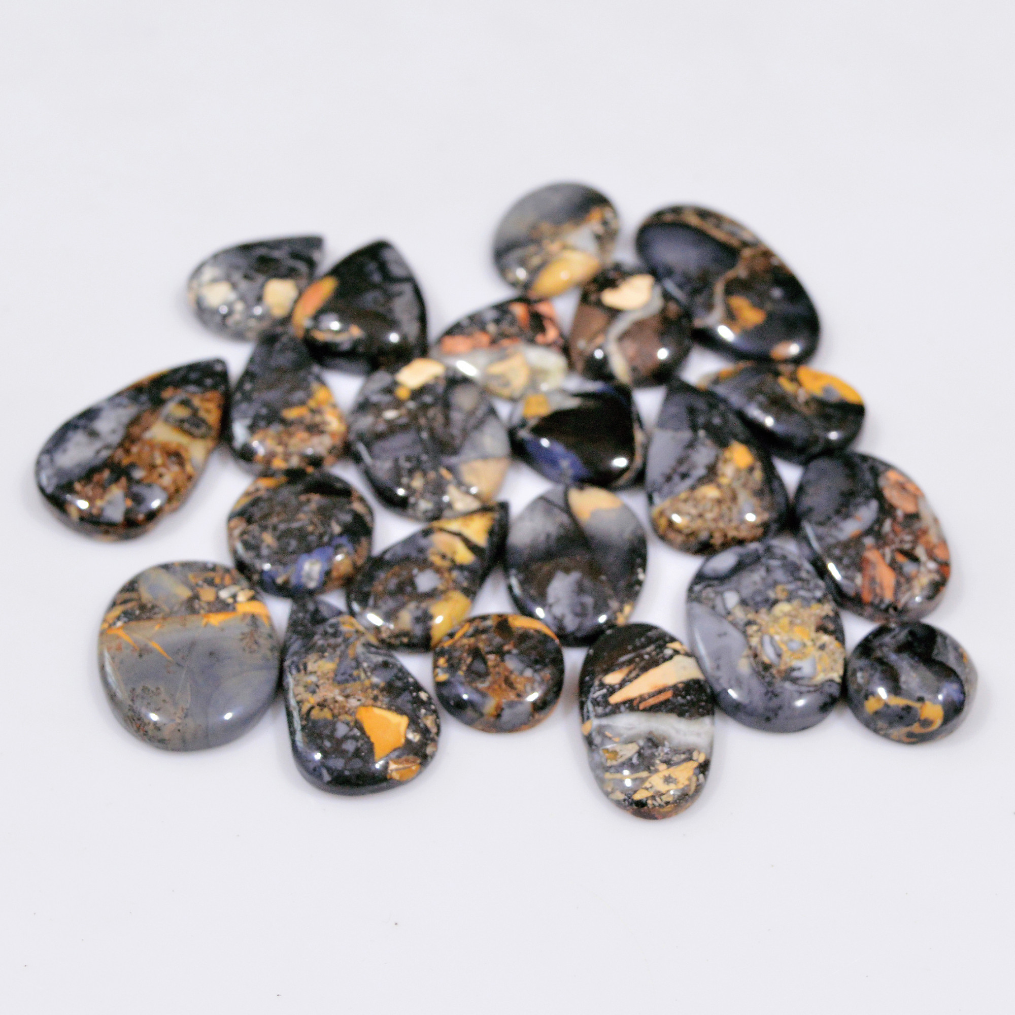 20 Pcs 301 Cts Natural Maligano Jasper Cabochon Jewelry Making Loose Gemstone 30x14 12x12mm 18396