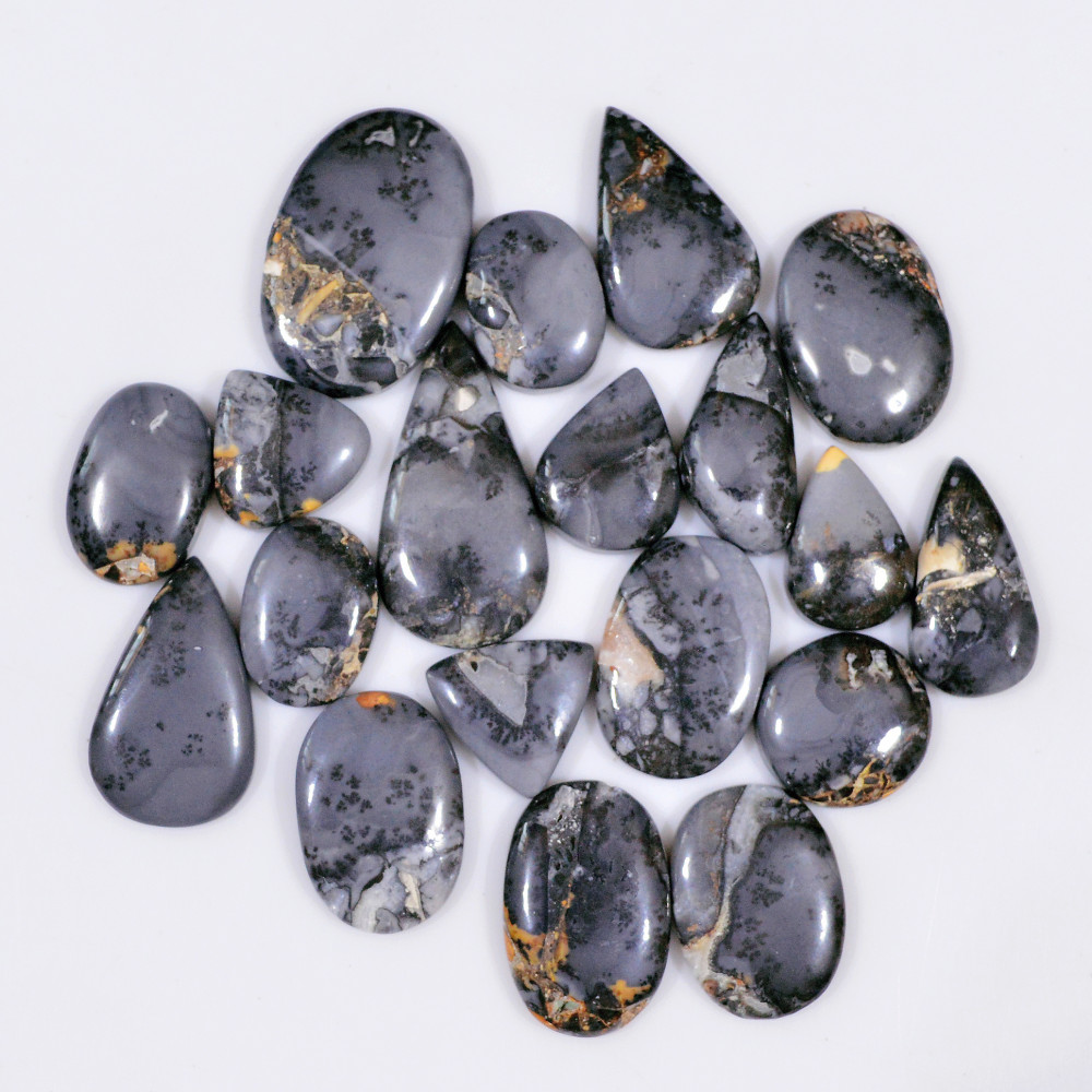 Image of 19 Pcs 254 Cts Natural Maligano Jasper Cabochon Jewelry Making Loose Gemstone 29x14 15x13mm #18397