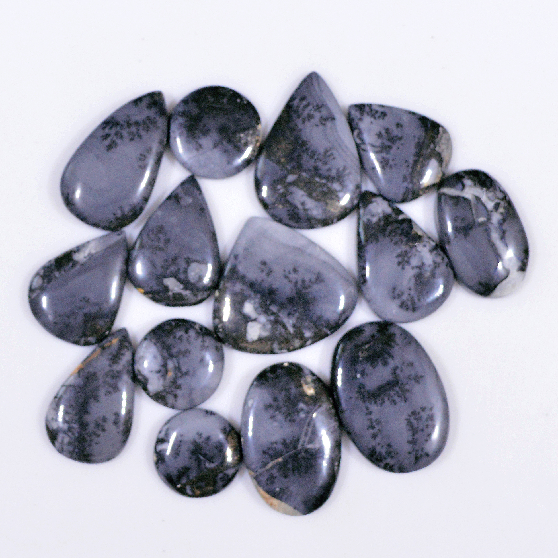 14 Pcs 291 Cts Natural Maligano Jasper Cabochon Jewelry Making Loose Gemstone 28x20 15x15mm 18406