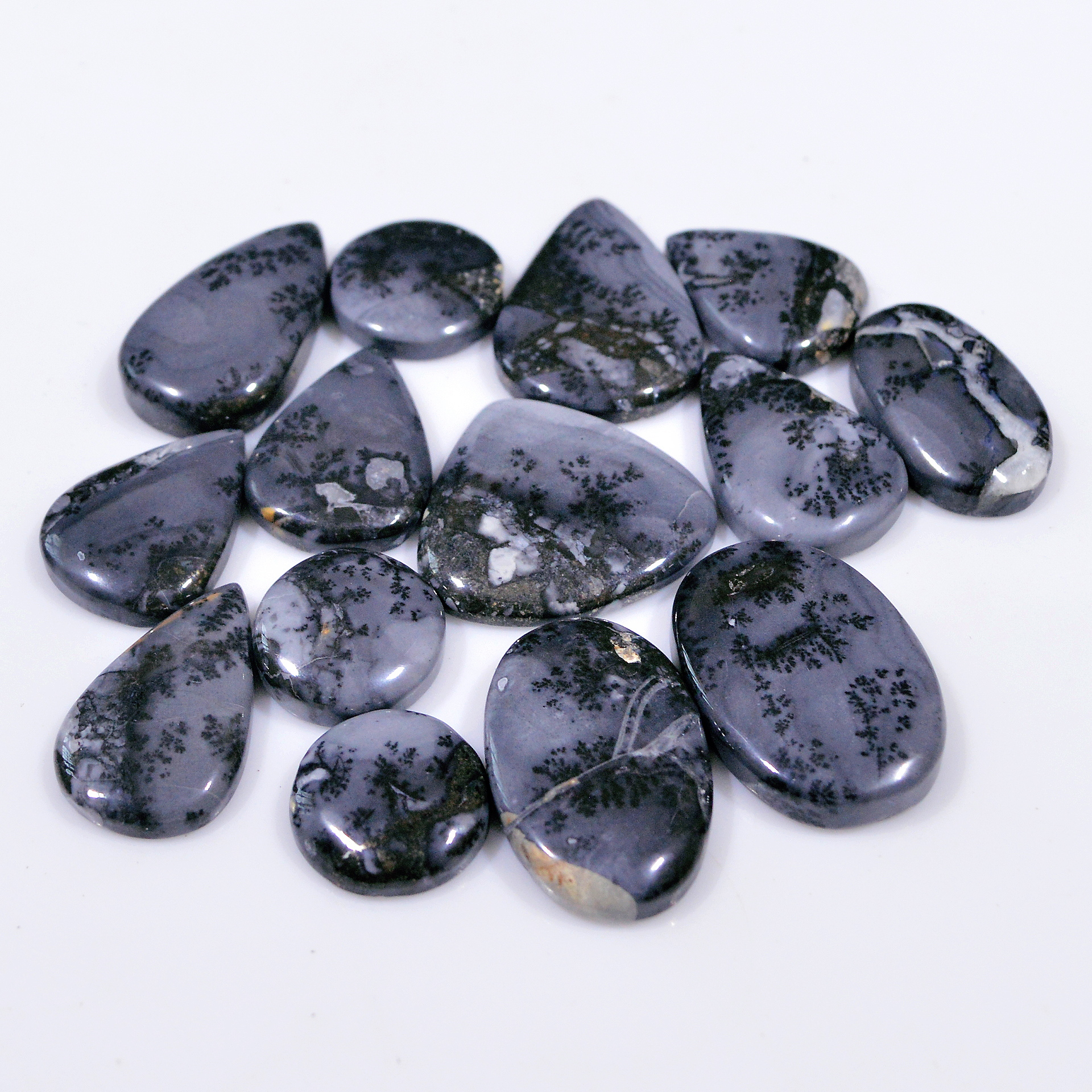14 Pcs 291 Cts Natural Maligano Jasper Cabochon Jewelry Making Loose Gemstone 28x20 15x15mm 18406