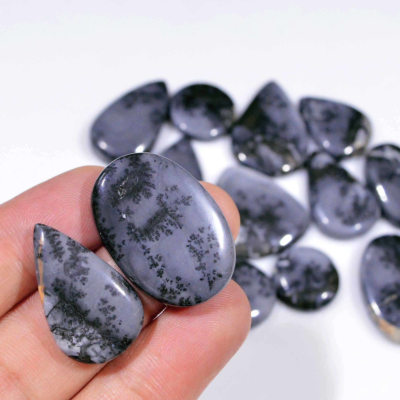 14 Pcs 291 Cts Natural Maligano Jasper Cabochon Jewelry Making Loose Gemstone 28x20 15x15mm 18406