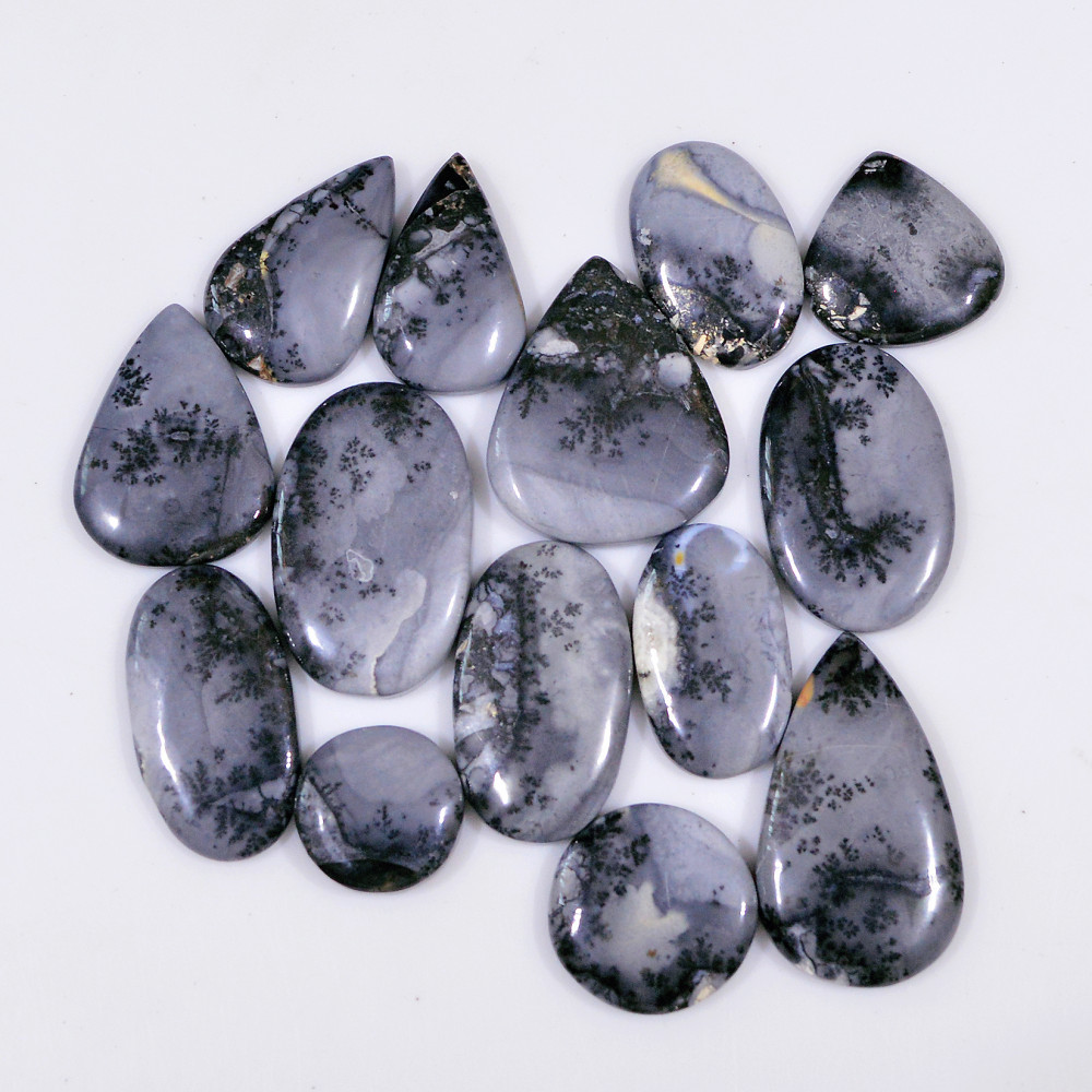 Image of 14 Pcs 310 Cts Natural Maligano Jasper Cabochon Jewelry Making Loose Gemstone 34x19 15x15mm #18407