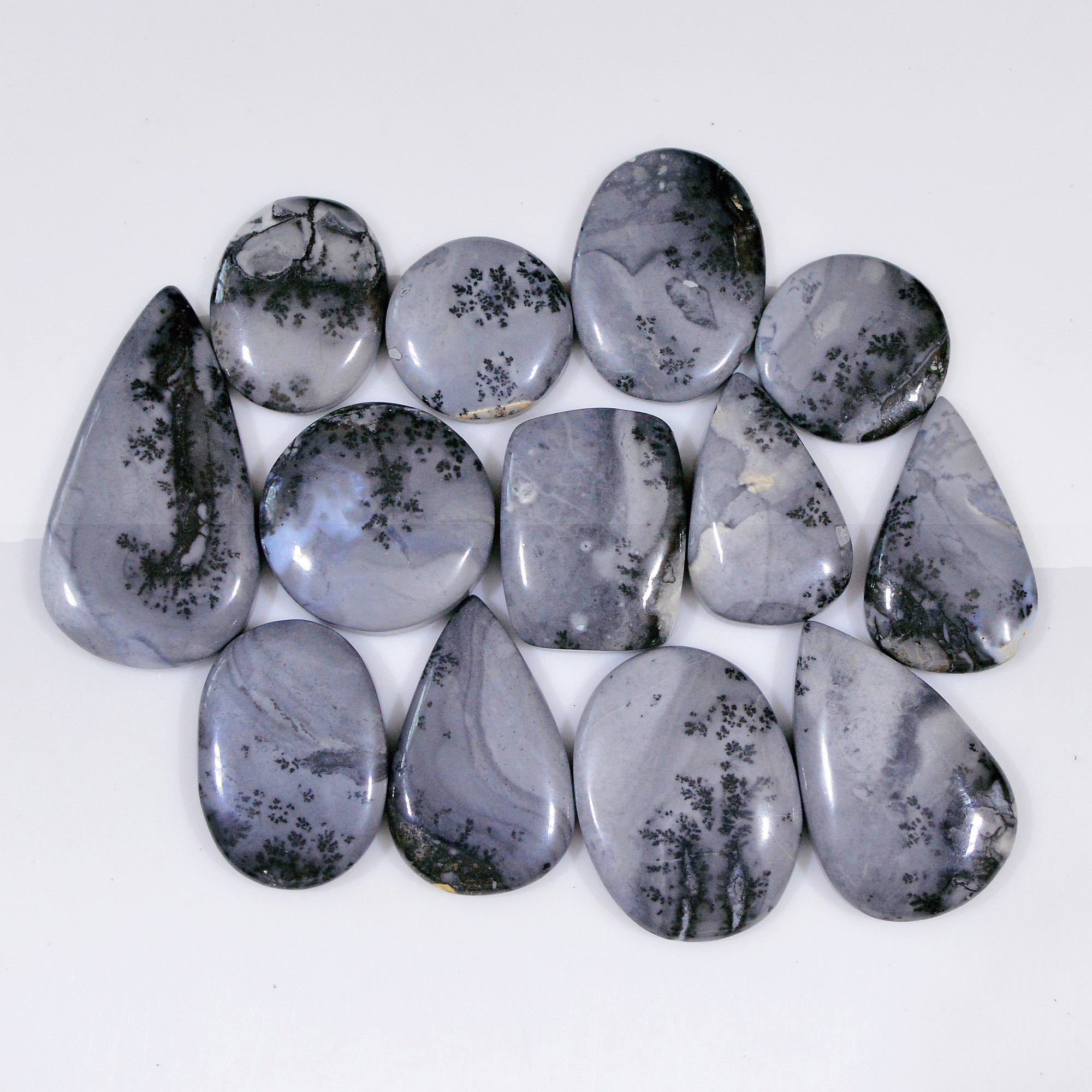 13 Pcs 282 Cts Natural Maligano Jasper Cabochon Jewelry Making Loose Gemstone 35x20 15x15mm 18409