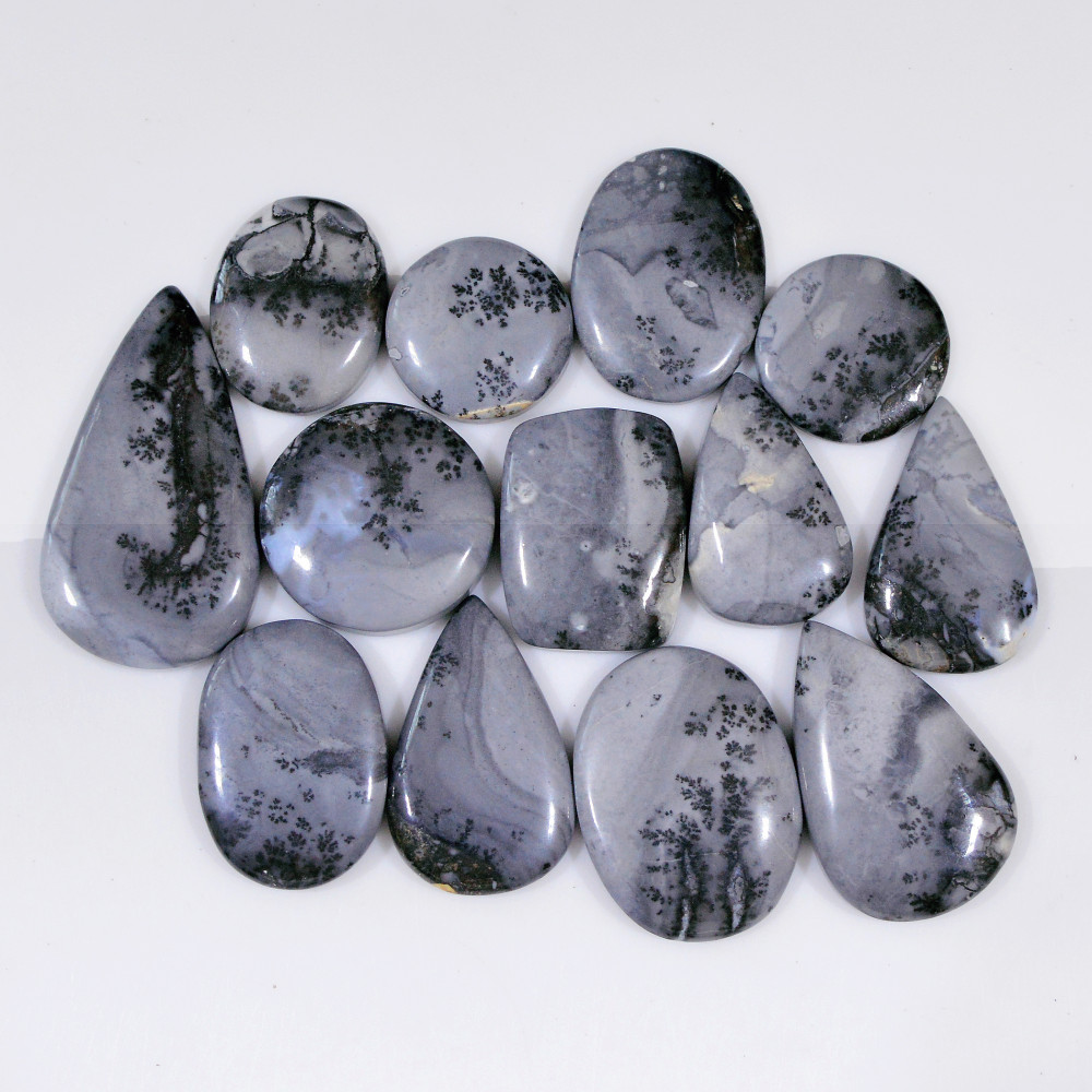 Image of 13 Pcs 282 Cts Natural Maligano Jasper Cabochon Jewelry Making Loose Gemstone 35x20 15x15mm #18409