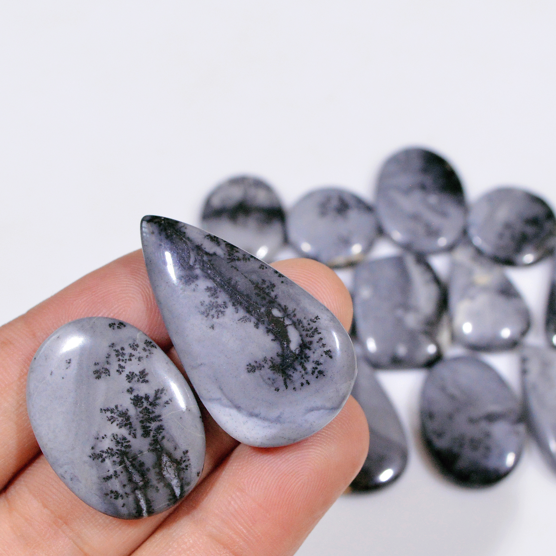 13 Pcs 282 Cts Natural Maligano Jasper Cabochon Jewelry Making Loose Gemstone 35x20 15x15mm 18409