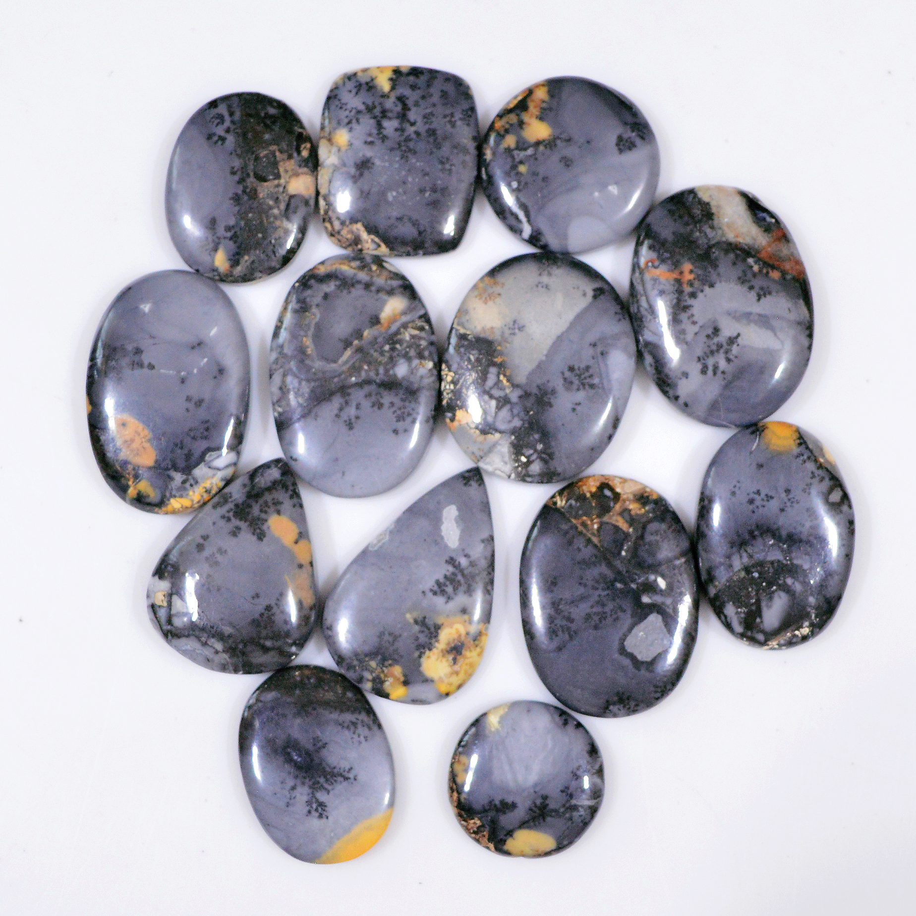 13 Pcs 294 Cts Natural Maligano Jasper Cabochon Jewelry Making Loose Gemstone 25x19 15x15mm 18411