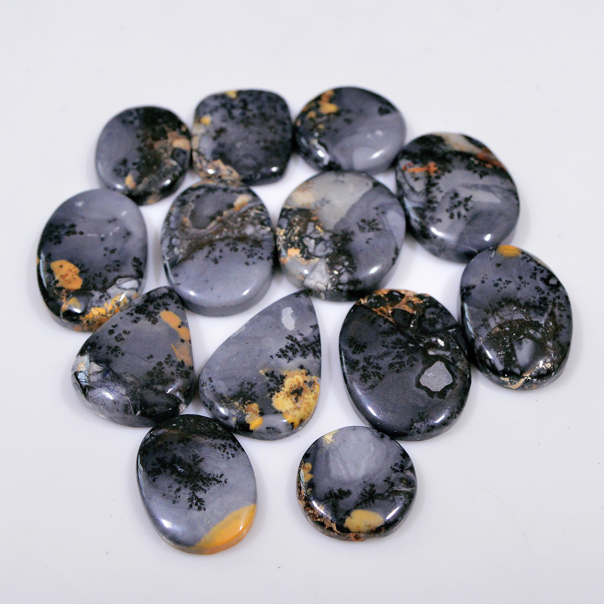 13 Pcs 294 Cts Natural Maligano Jasper Cabochon Jewelry Making Loose Gemstone 25x19 15x15mm 18411