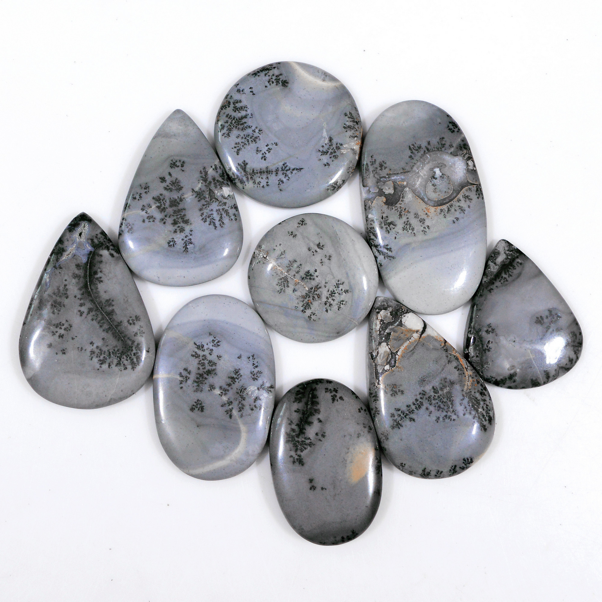 9 Pcs 333 Cts Natural Maligano Jasper Cabochon Handmade Healing and Reiki Gemstone 39x20 21x21mm 18419